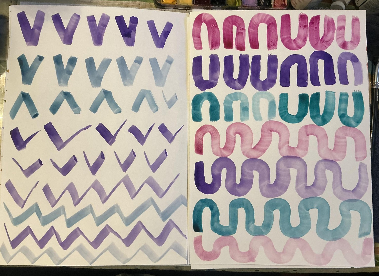 Watercolour Brush mark practise - image 8 - student project