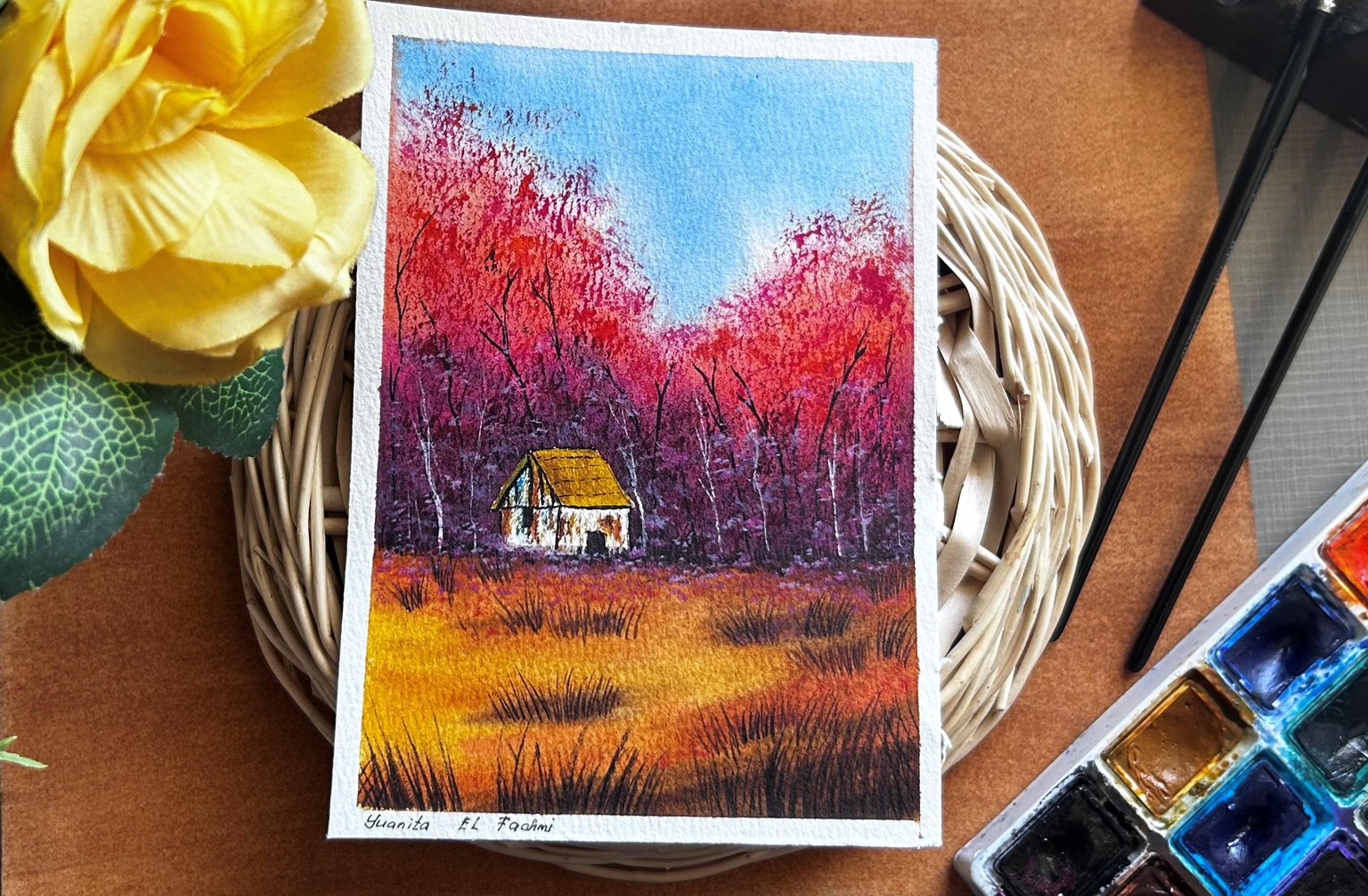 Autumn Landscape in Watercolor - image 4 - student project