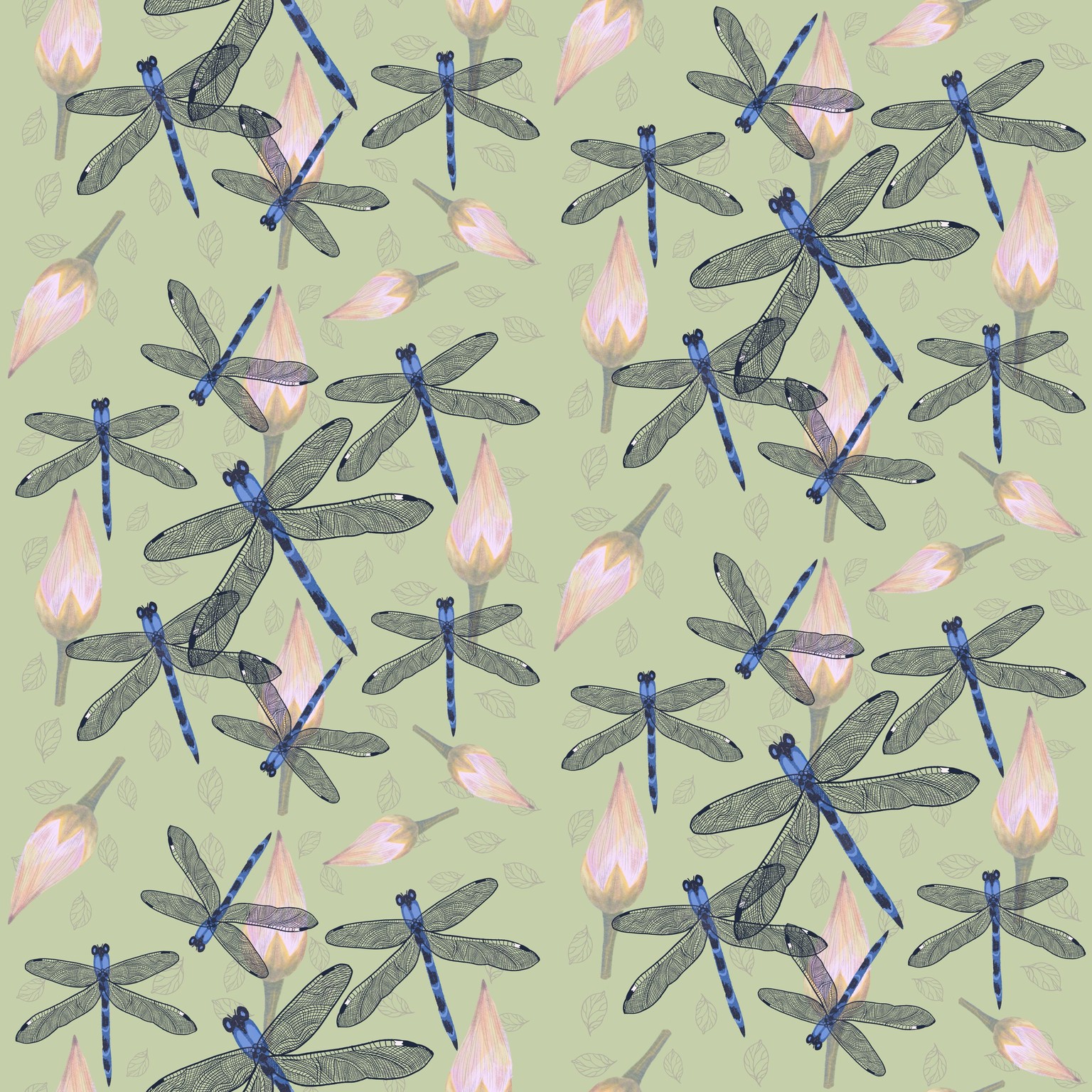 Dragonflies & lilies - image 1 - student project