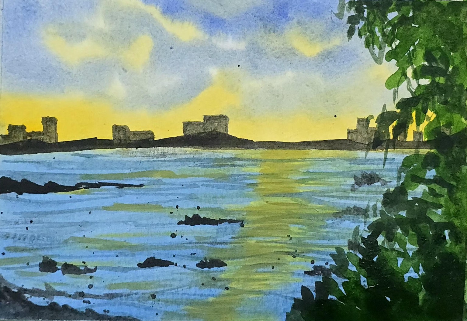 All 15 Summer beach paintings with watercolours - image 10 - student project