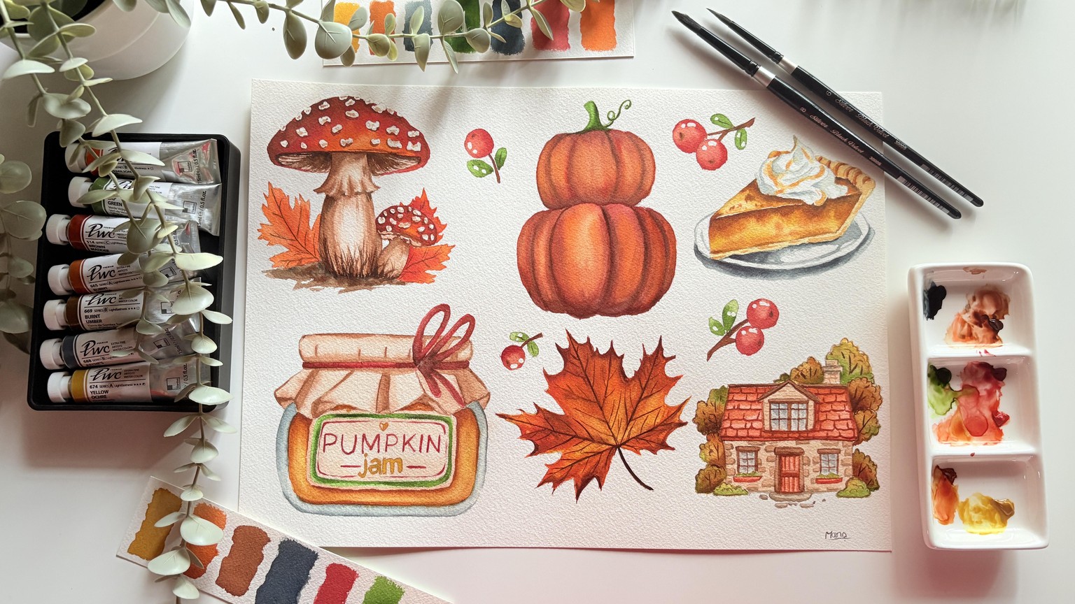 Autumn Vibes with Watercolor - image 1 - student project