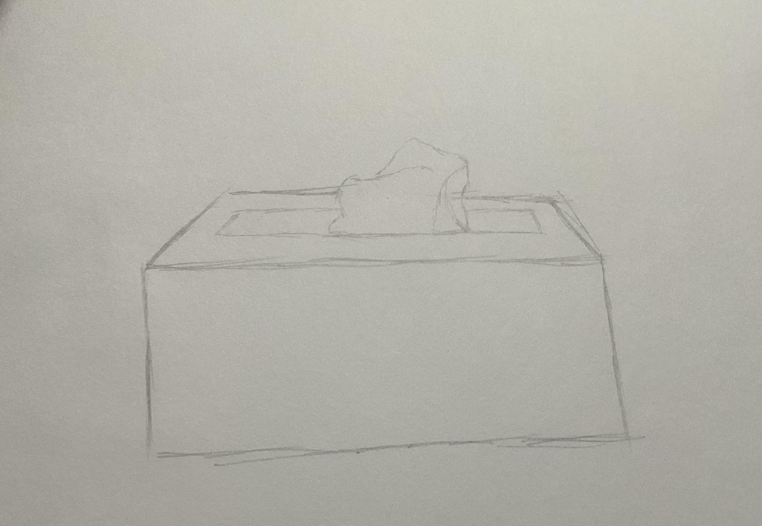 Contour drawing of a tissue box - image 1 - student project