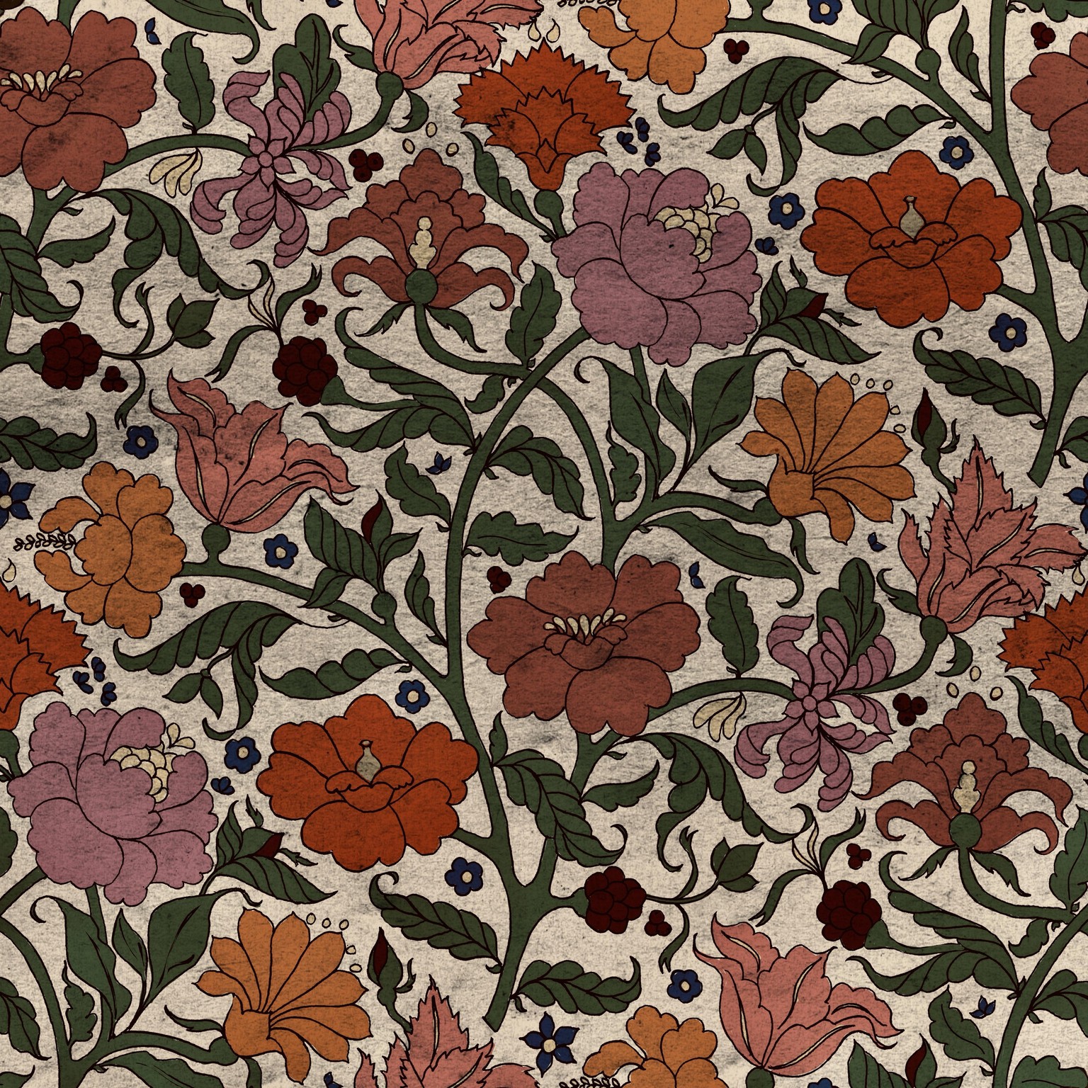 Indian Tree of Life Floral Repeat Pattern - image 1 - student project