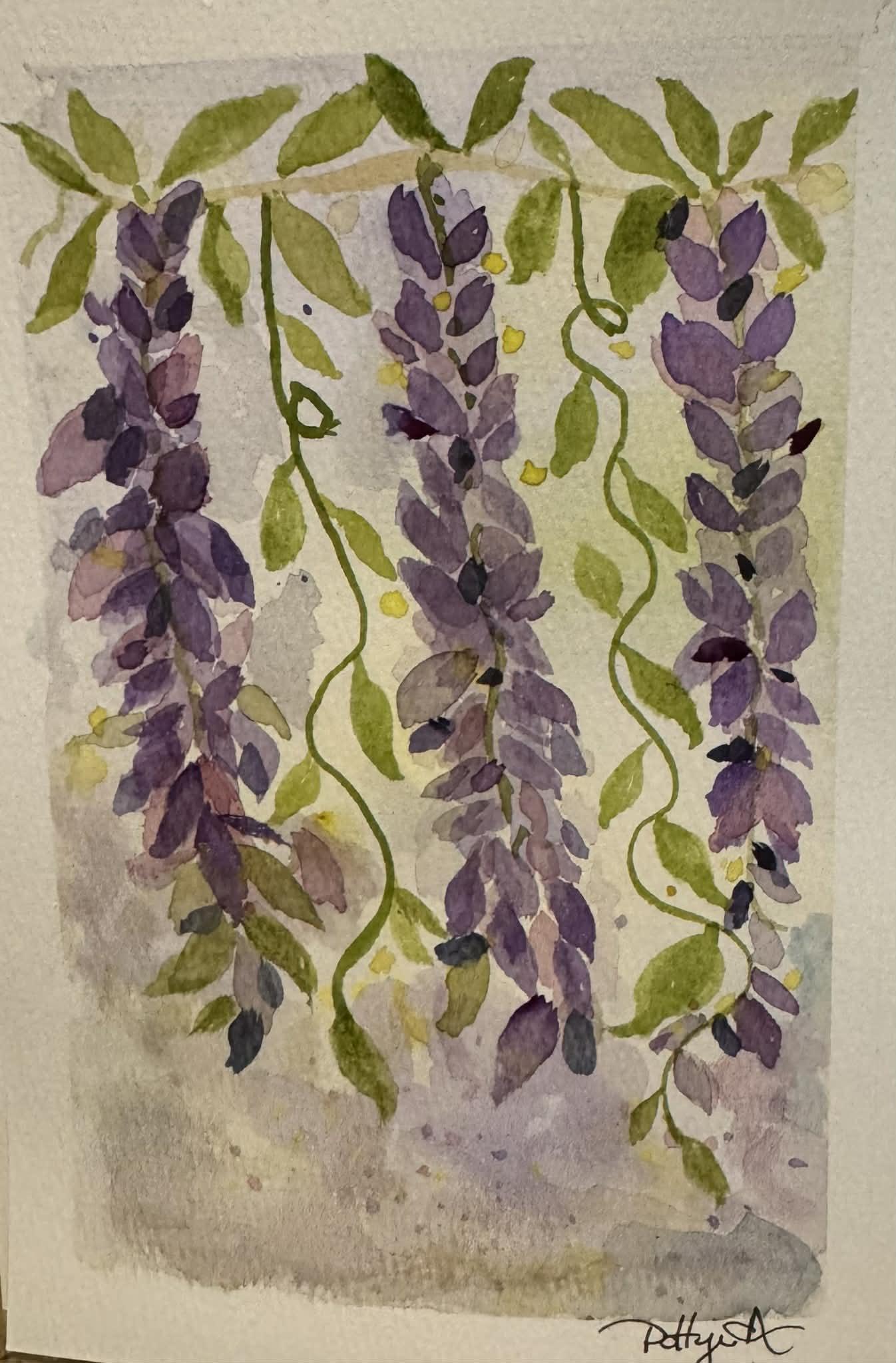 Glowing Watercolor Wisteria - image 1 - student project