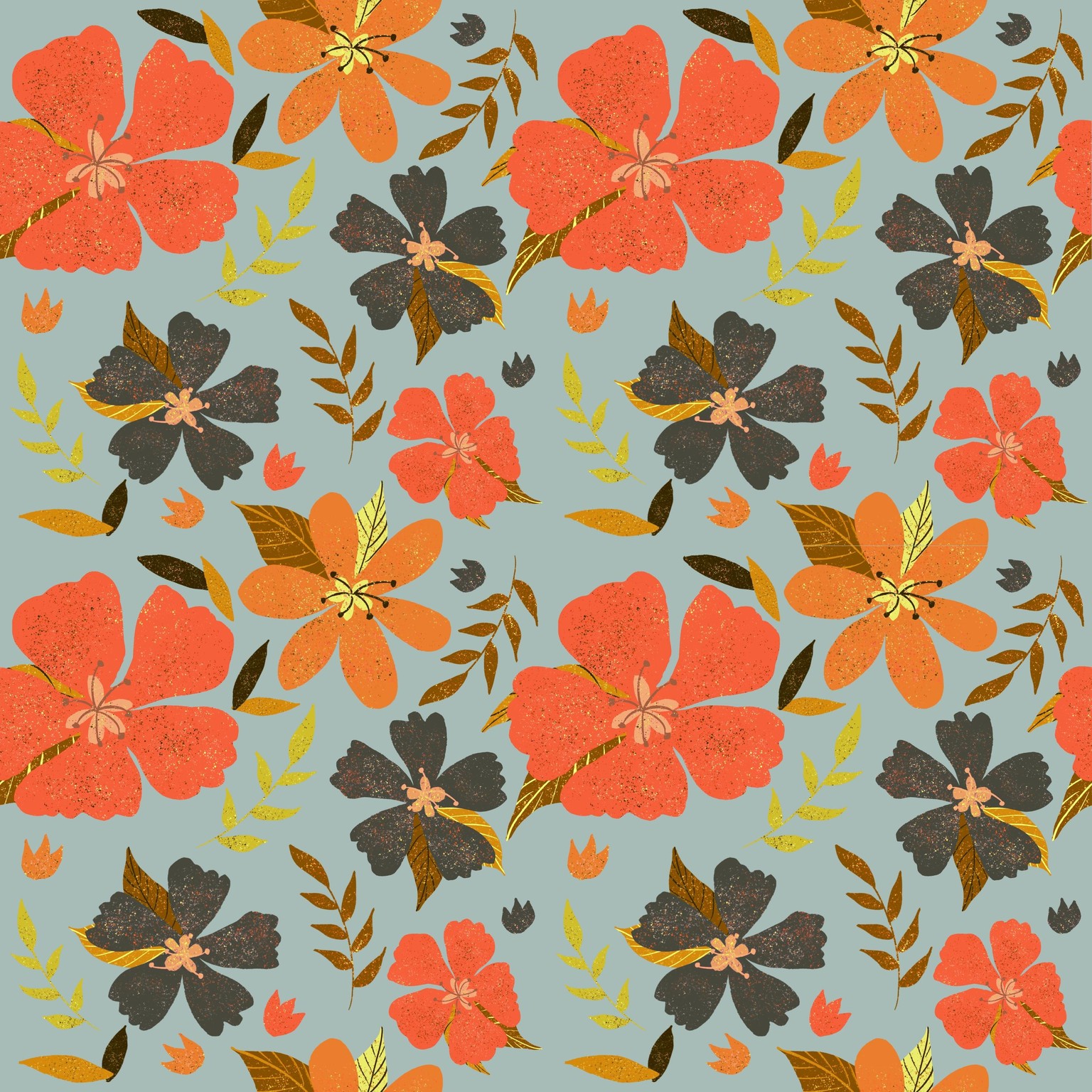 Retro Floral Pattern - image 1 - student project