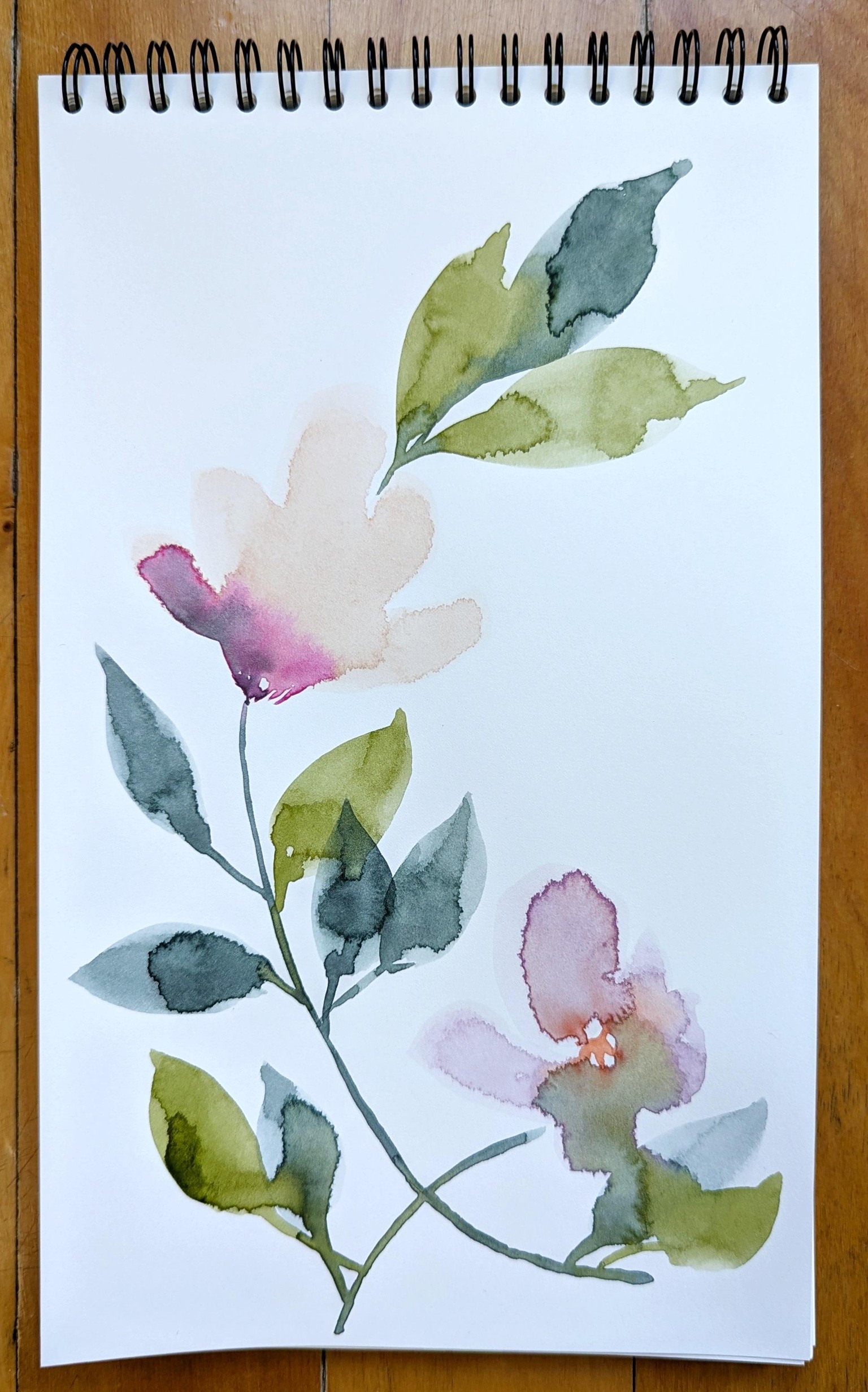 Loose Watercolour Florals and Leaves - image 6 - student project