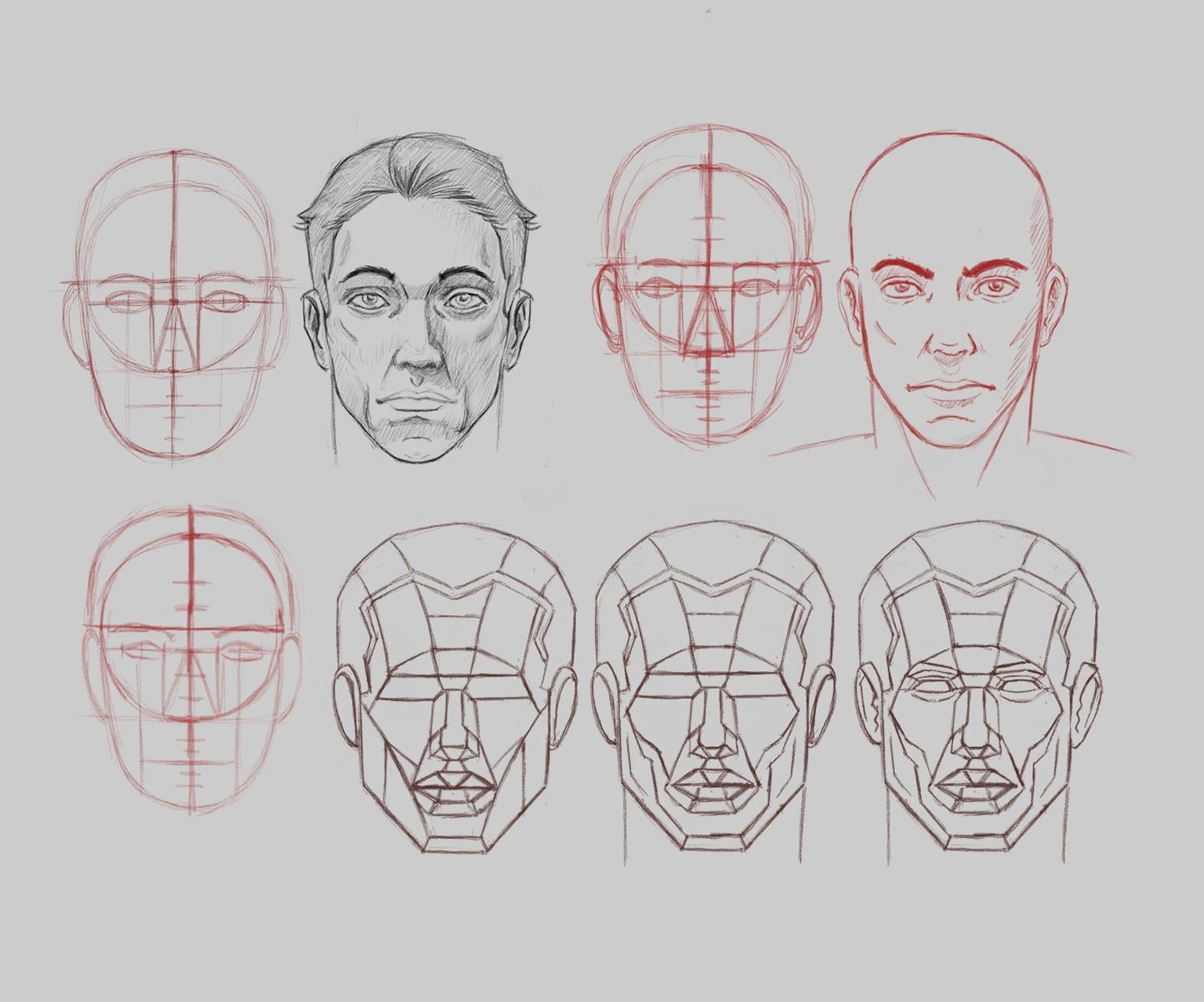 My studies for head plans - image 3 - student project