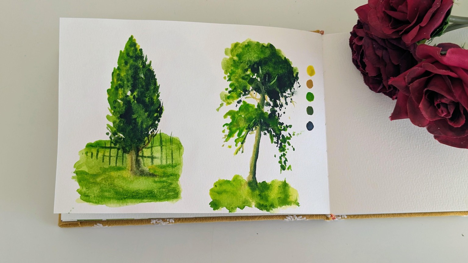 Loose Watercolor Trees - image 2 - student project