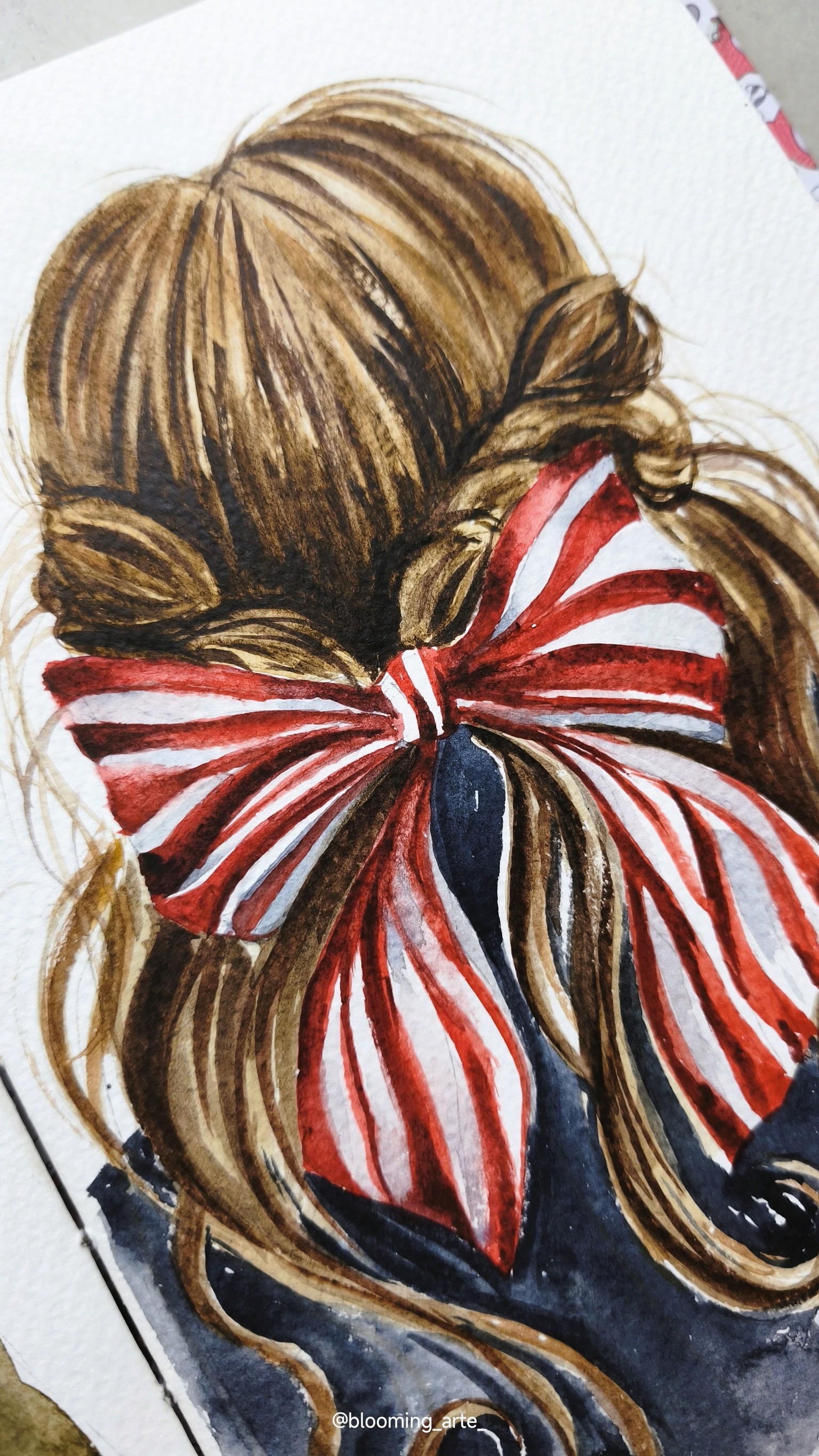 Watercolor Fashion Illustration: Paint Bow - image 3 - student project