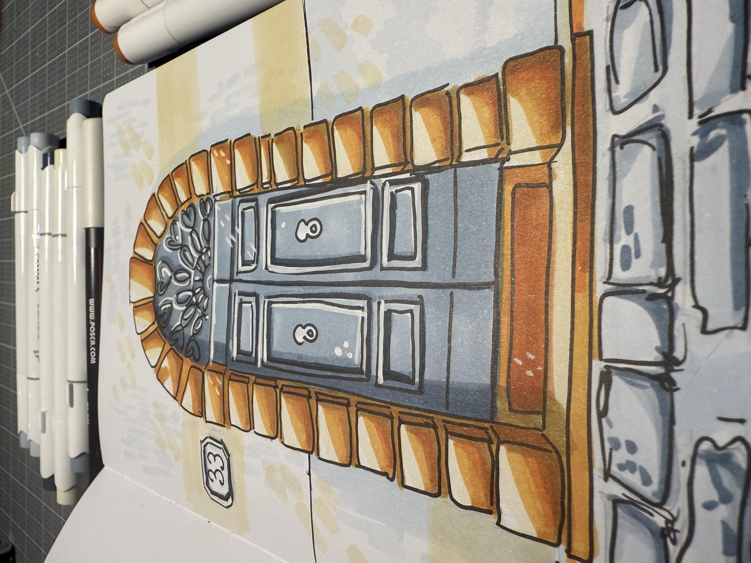 Urban Sketching Doors - image 3 - student project