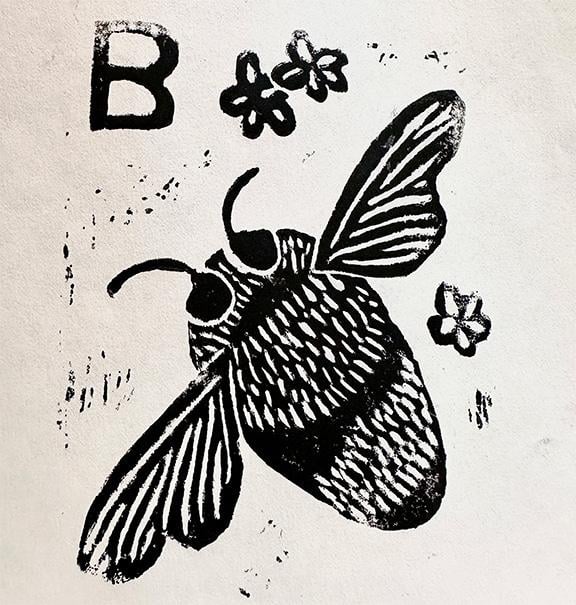 Bumblebee Bookplate with Letter B - image 1 - student project