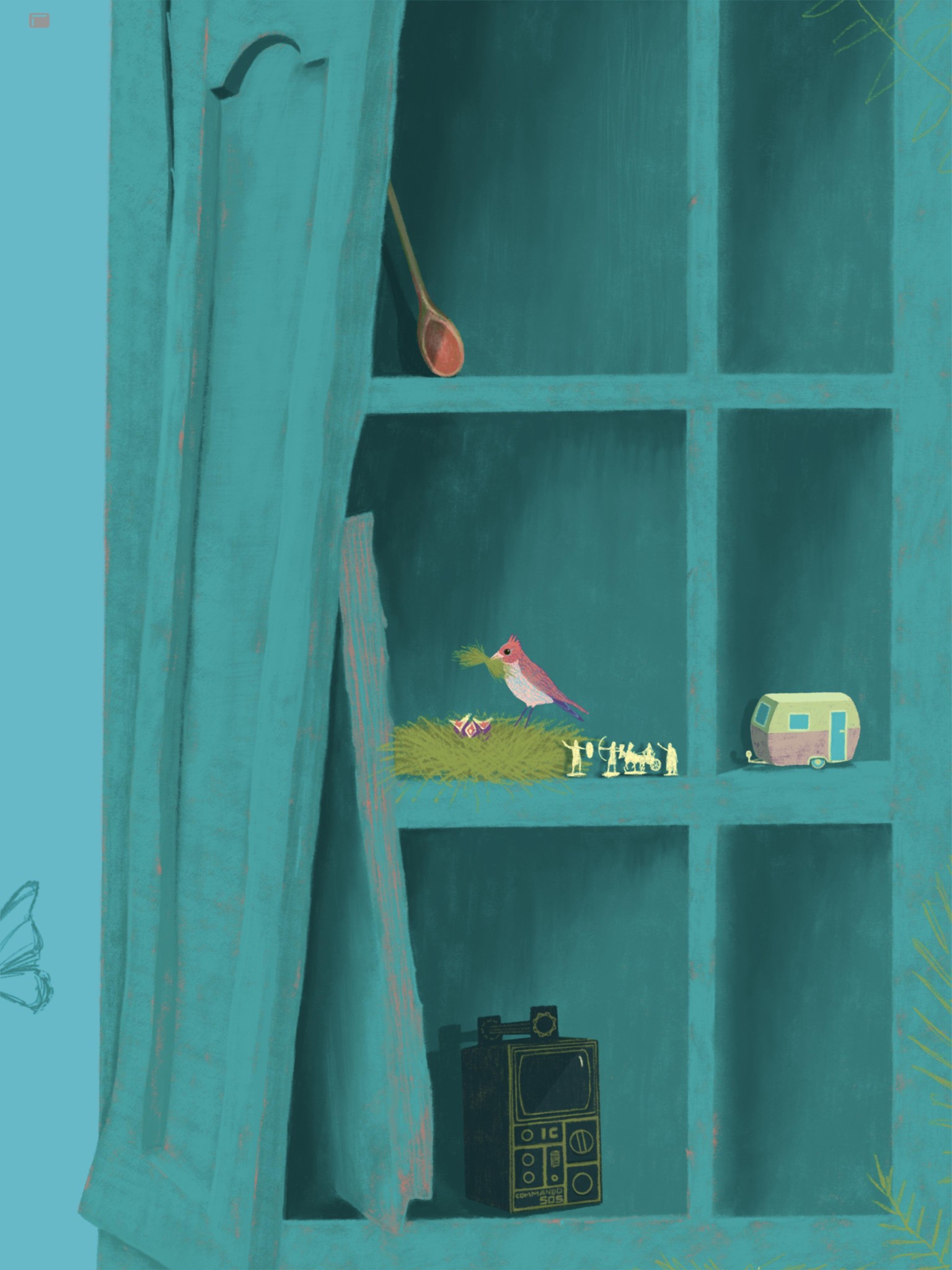 Unfinished piece where I used my texture experimentation - image 1 - student project