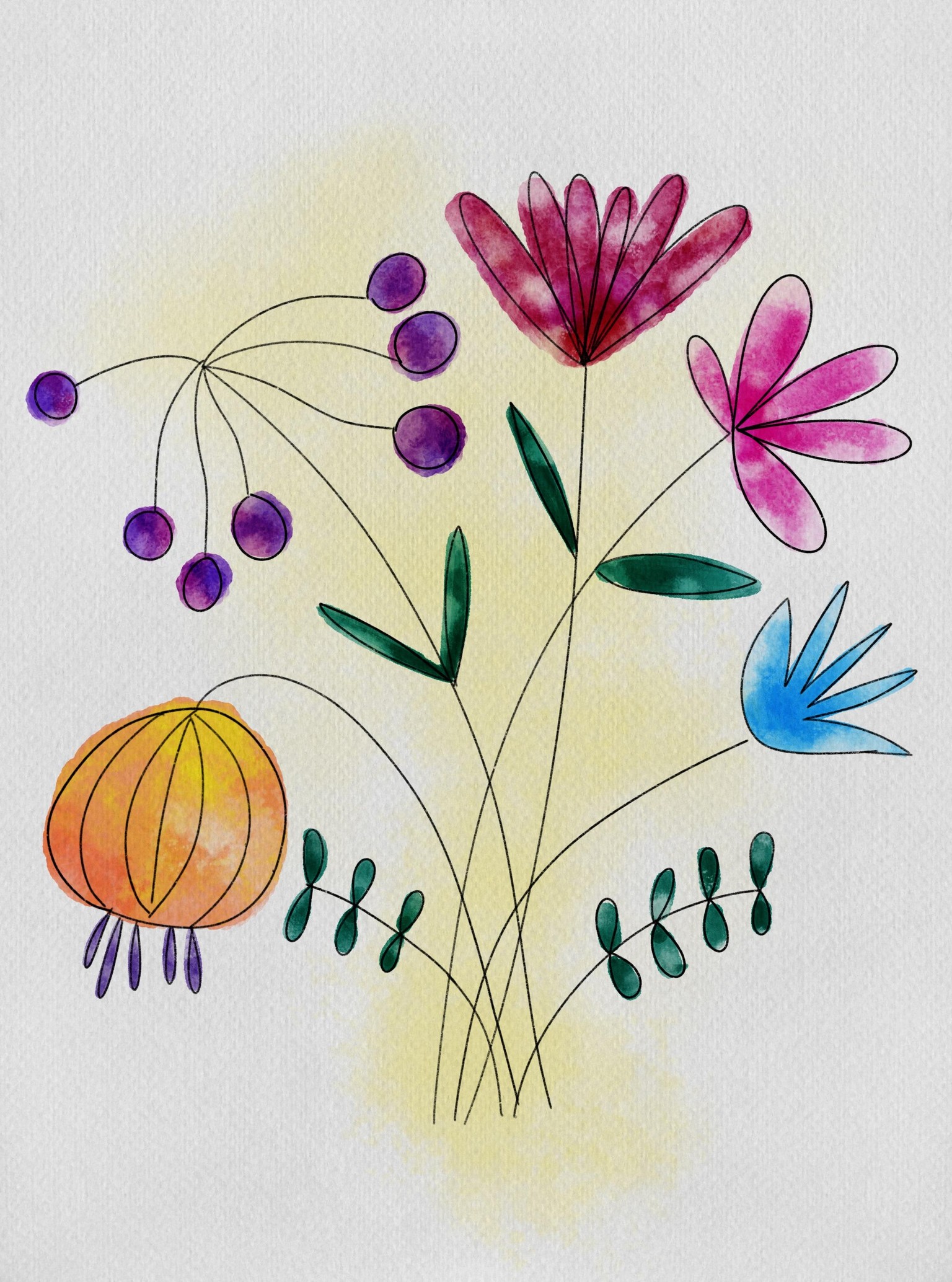 More Watercolour Florals - image 5 - student project