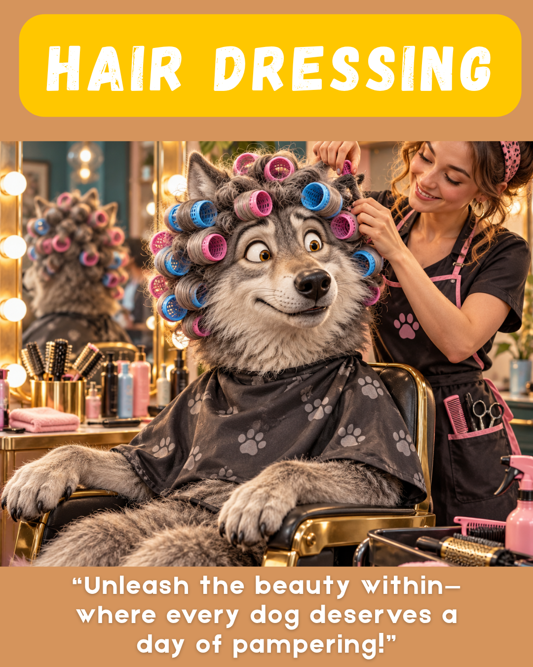 Instagram Post Wolf Hair Dressing - image 5 - student project