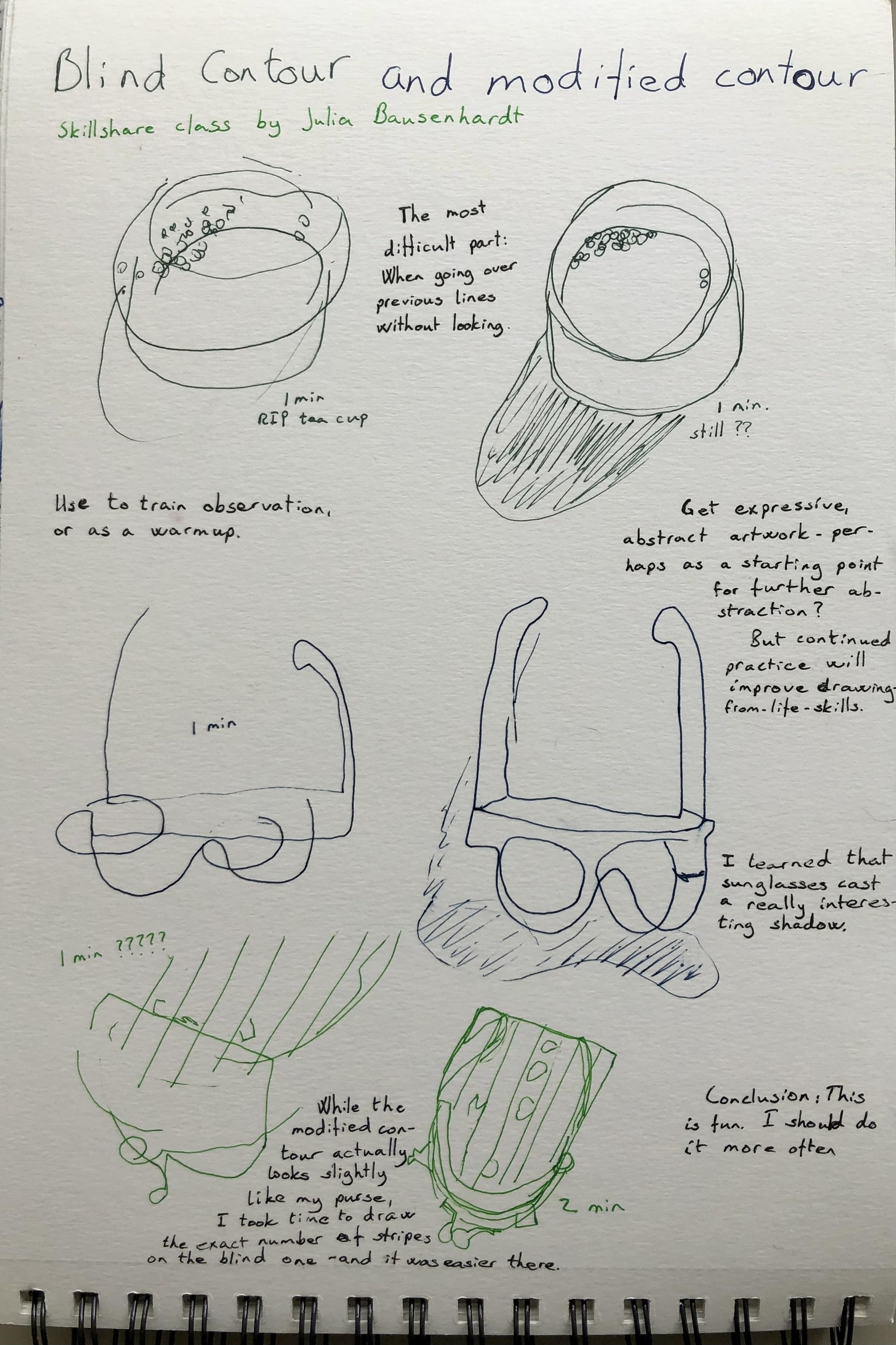 Quick blind contour drawings - image 1 - student project