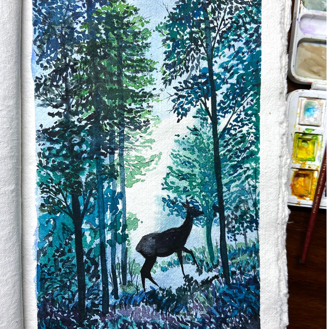 Forest Trees and deer - image 1 - student project