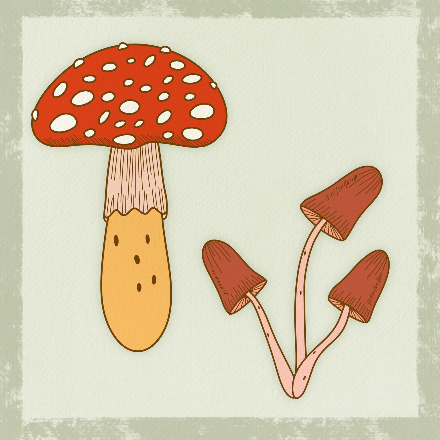 Mushrooms in different styles - image 3 - student project