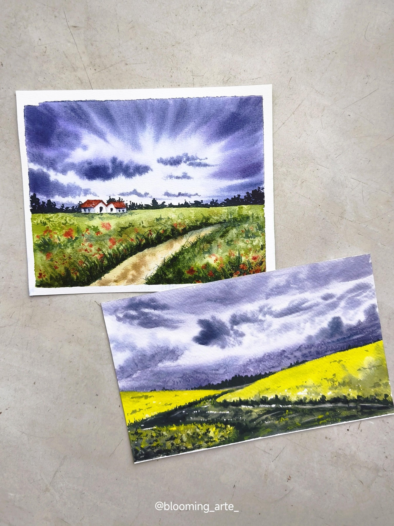 Stormy watercolor Landscapes - image 5 - student project