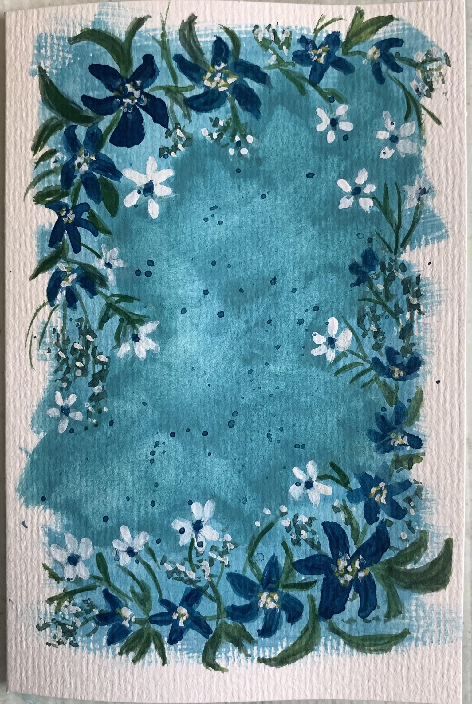 Pastel gouache background flowers - image 5 - student project