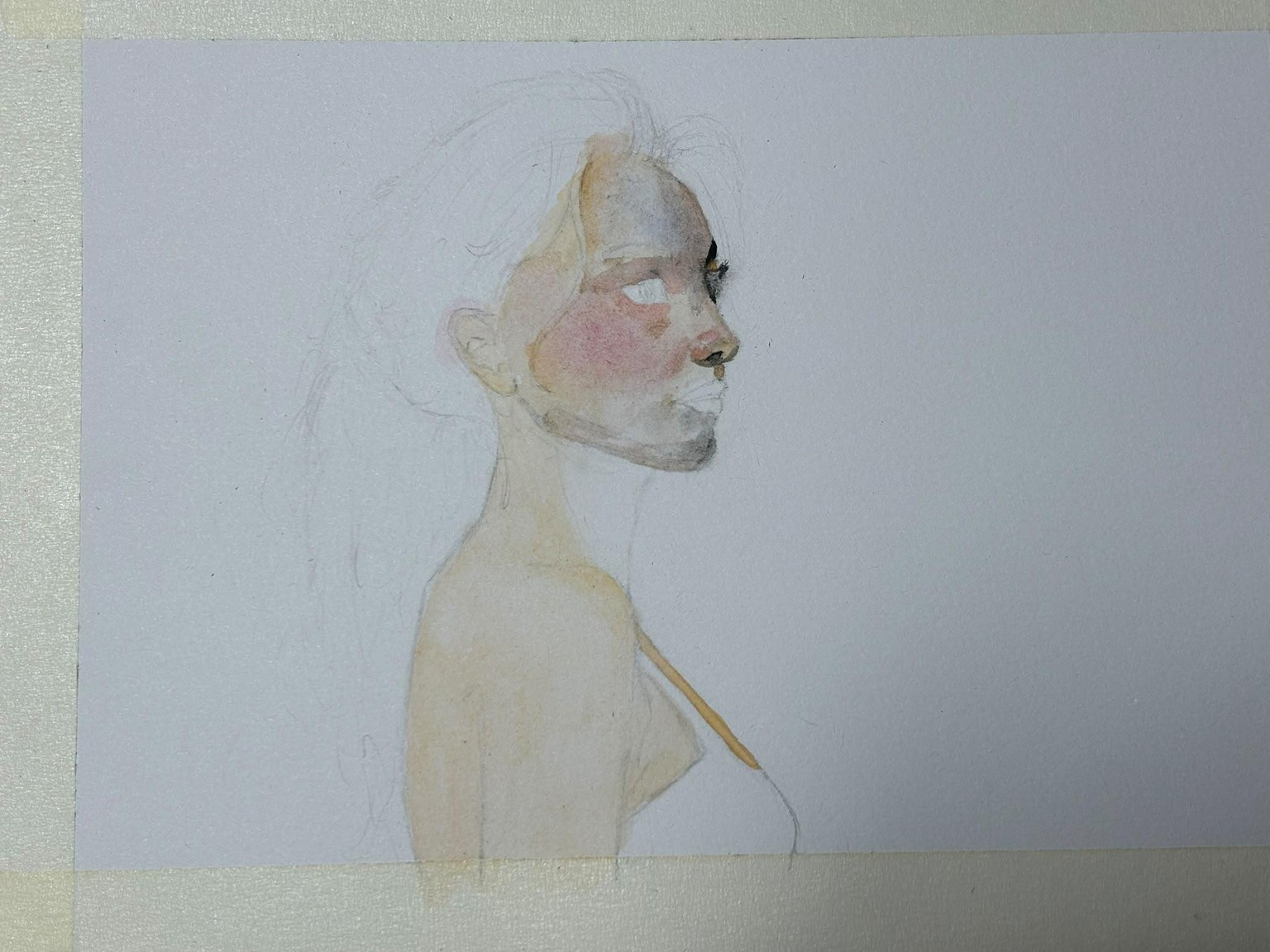 My first watercolor portrait - image 3 - student project