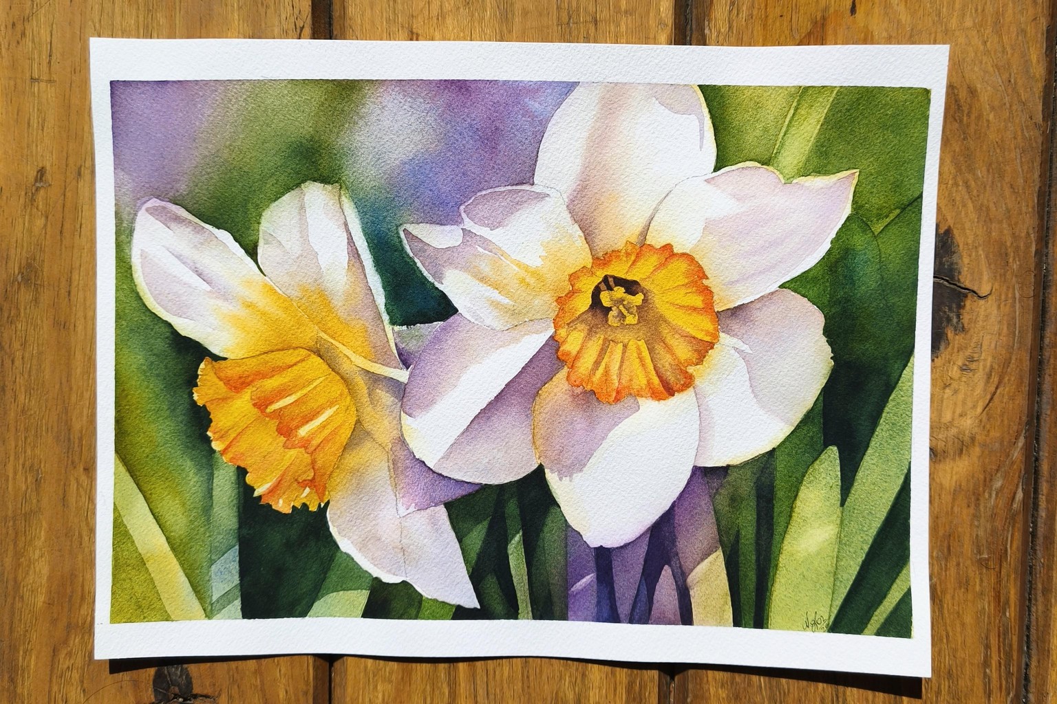 Daffodils with Negative Painting Technique - image 2 - student project