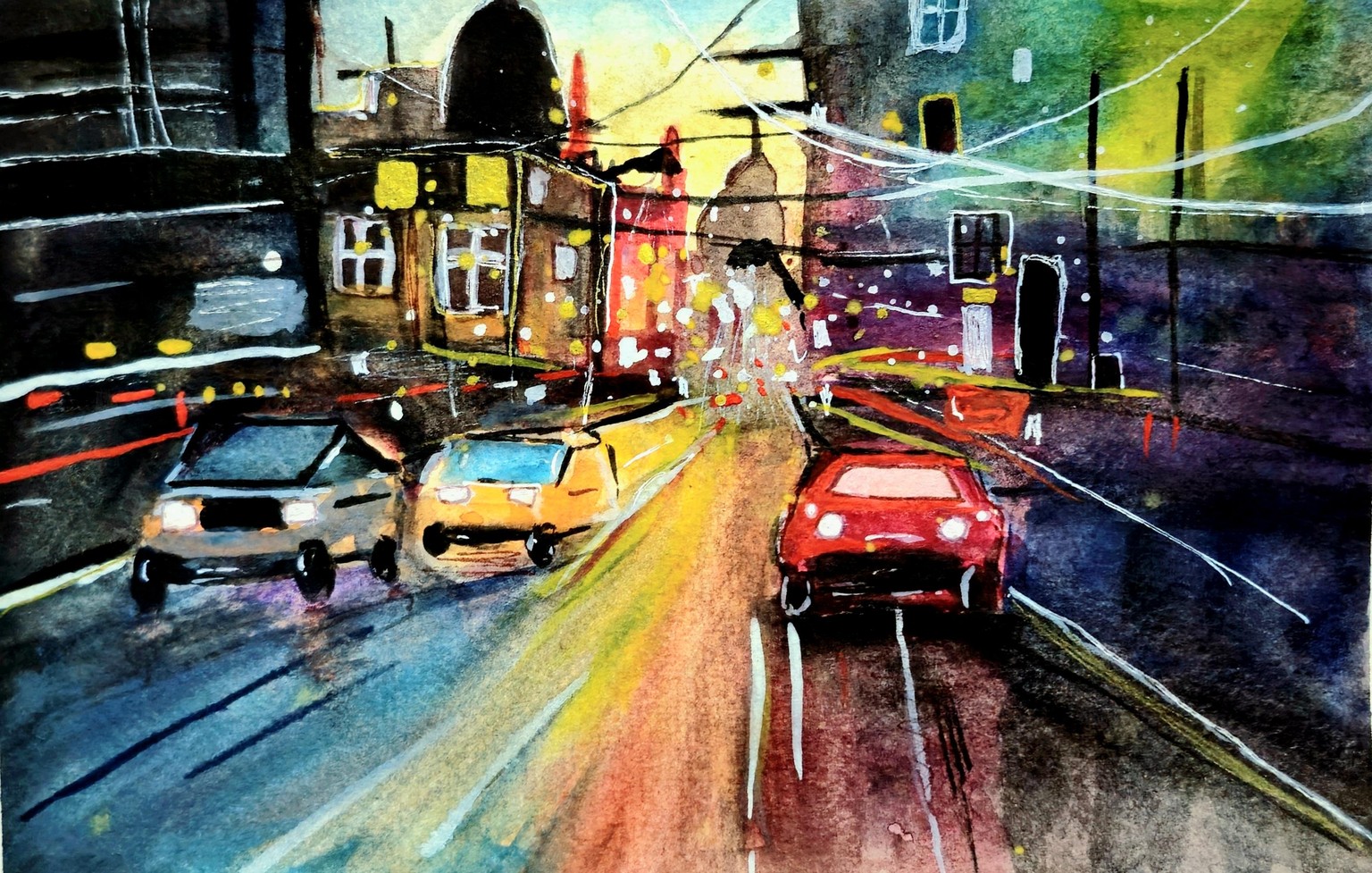 Watercolor Cityscape - image 1 - student project