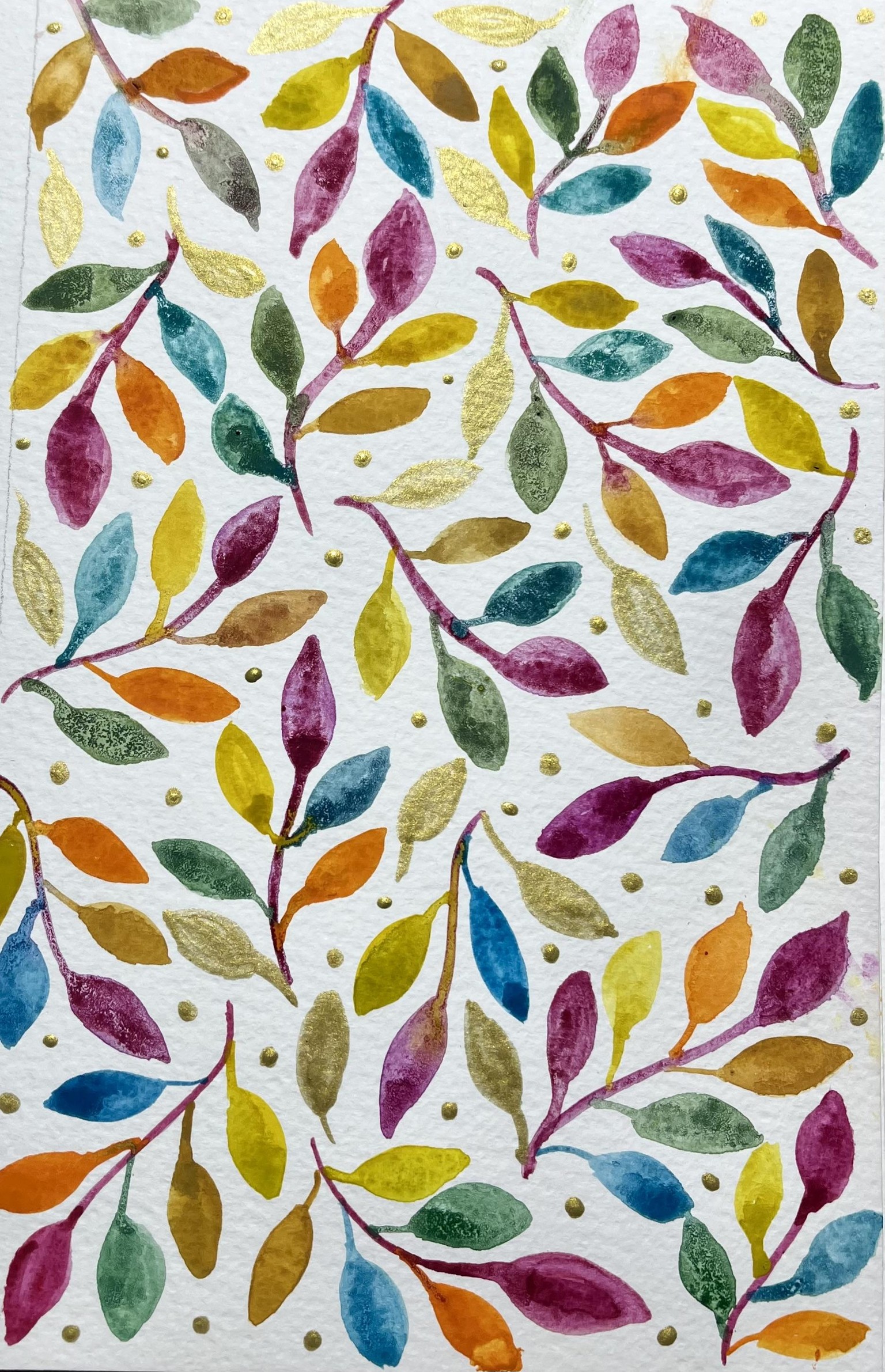 Autumn watercolour patterns - image 1 - student project