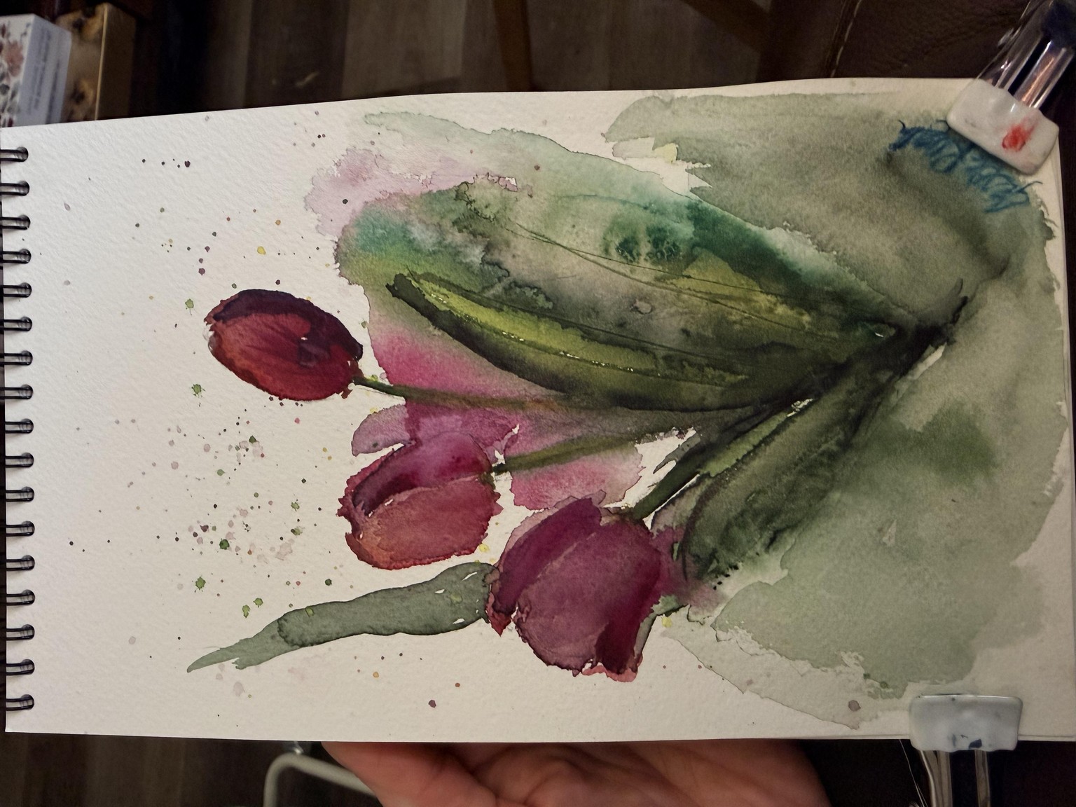 Loose watercolor flowers - image 1 - student project