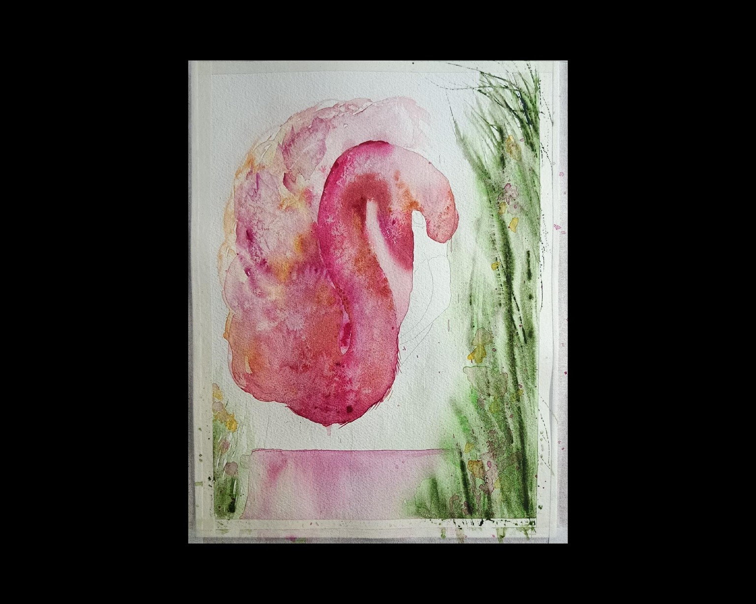 Aquarell - A Flamingo with very sturdy legs - image 2 - student project