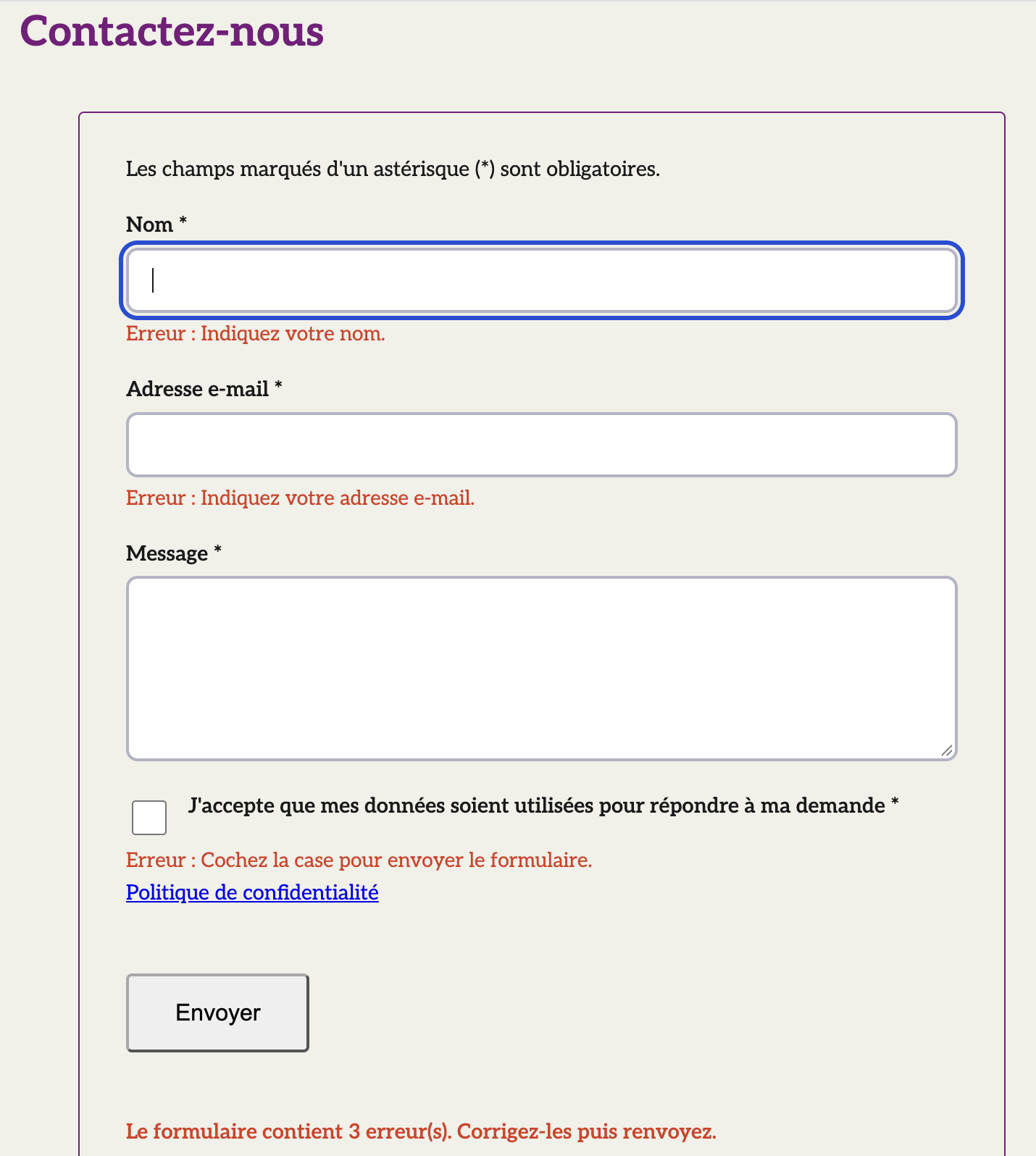 Contact Form - image 2 - student project