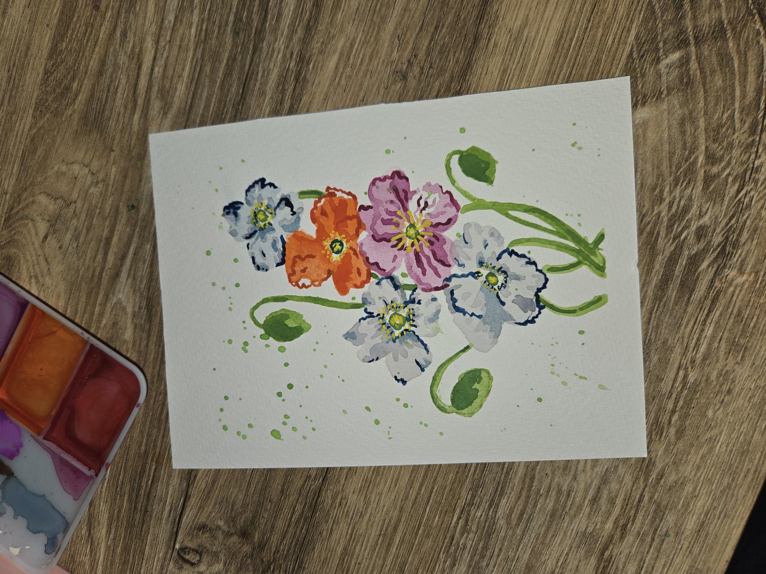 Watercolor florals - image 1 - student project