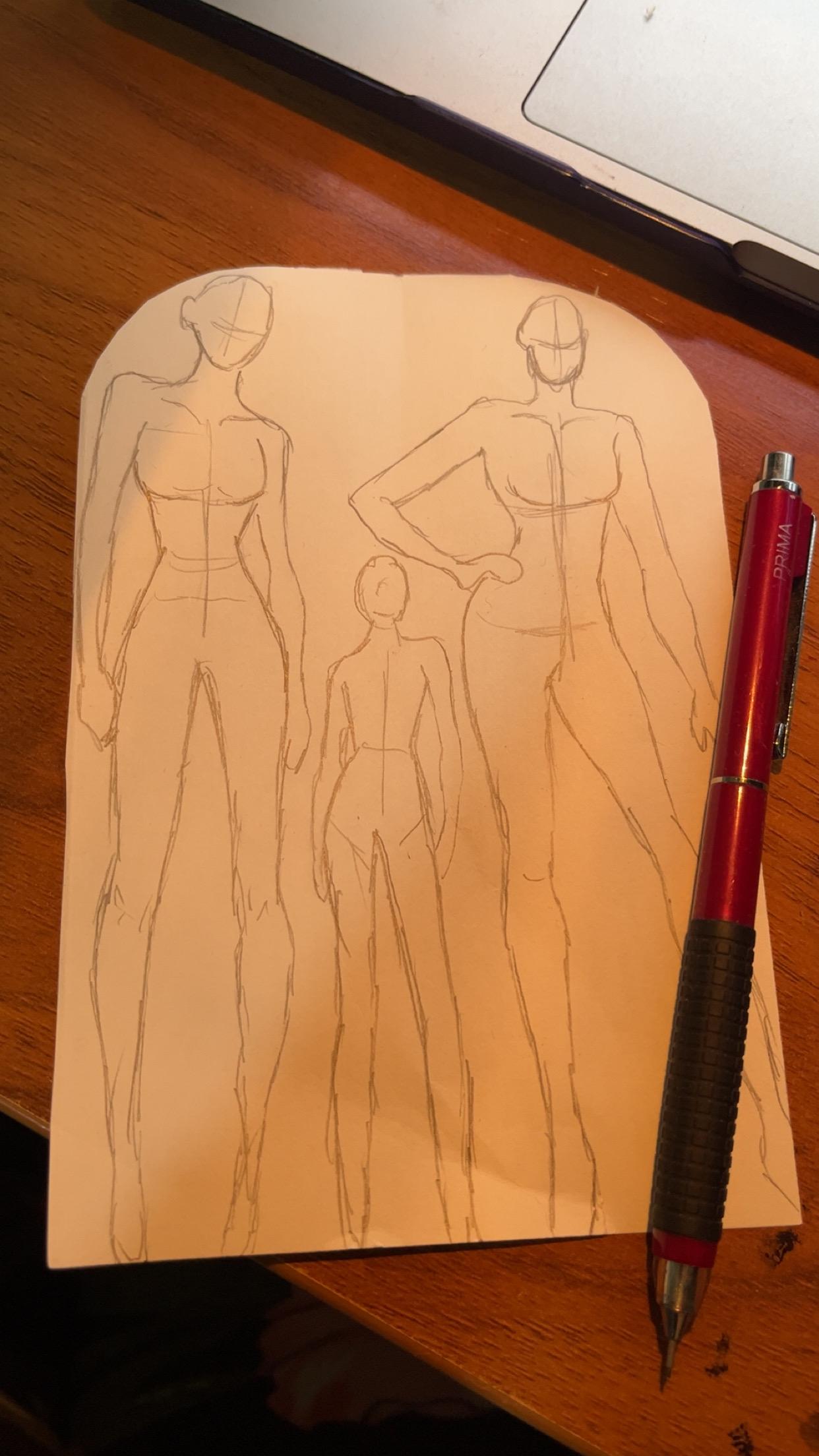 Quick Fashion Figure sketches - image 3 - student project