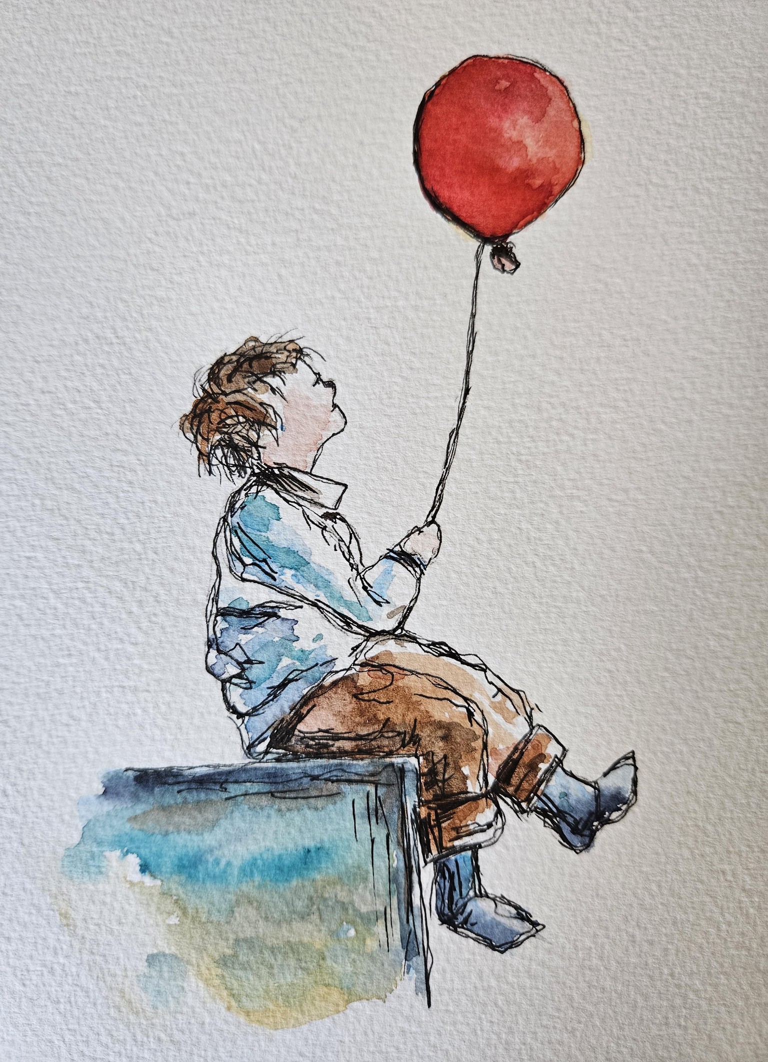 Boy with balloon - image 1 - student project