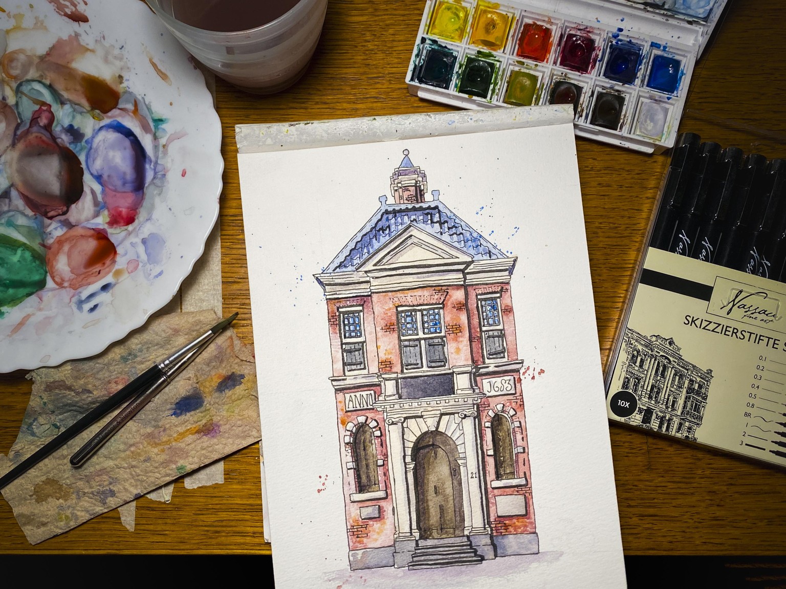 Urban Sketching: Jan Pesijnshof - image 6 - student project