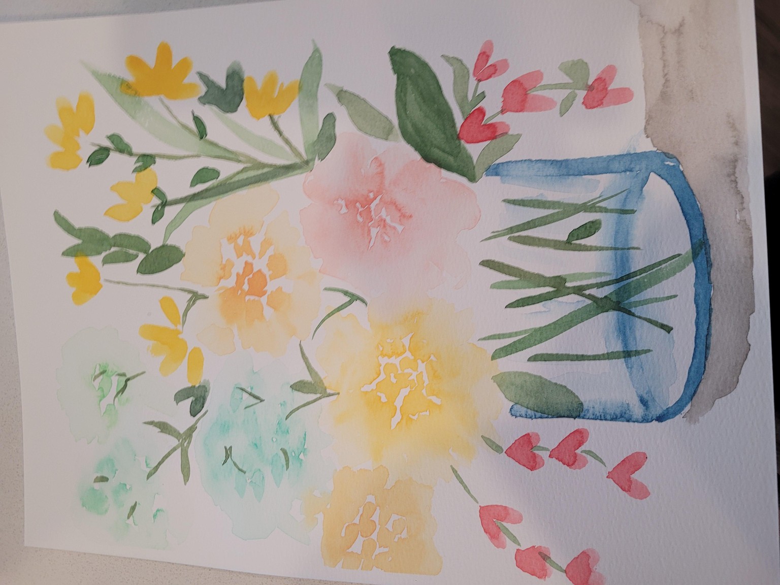 Loose watercolor Flowers - image 1 - student project