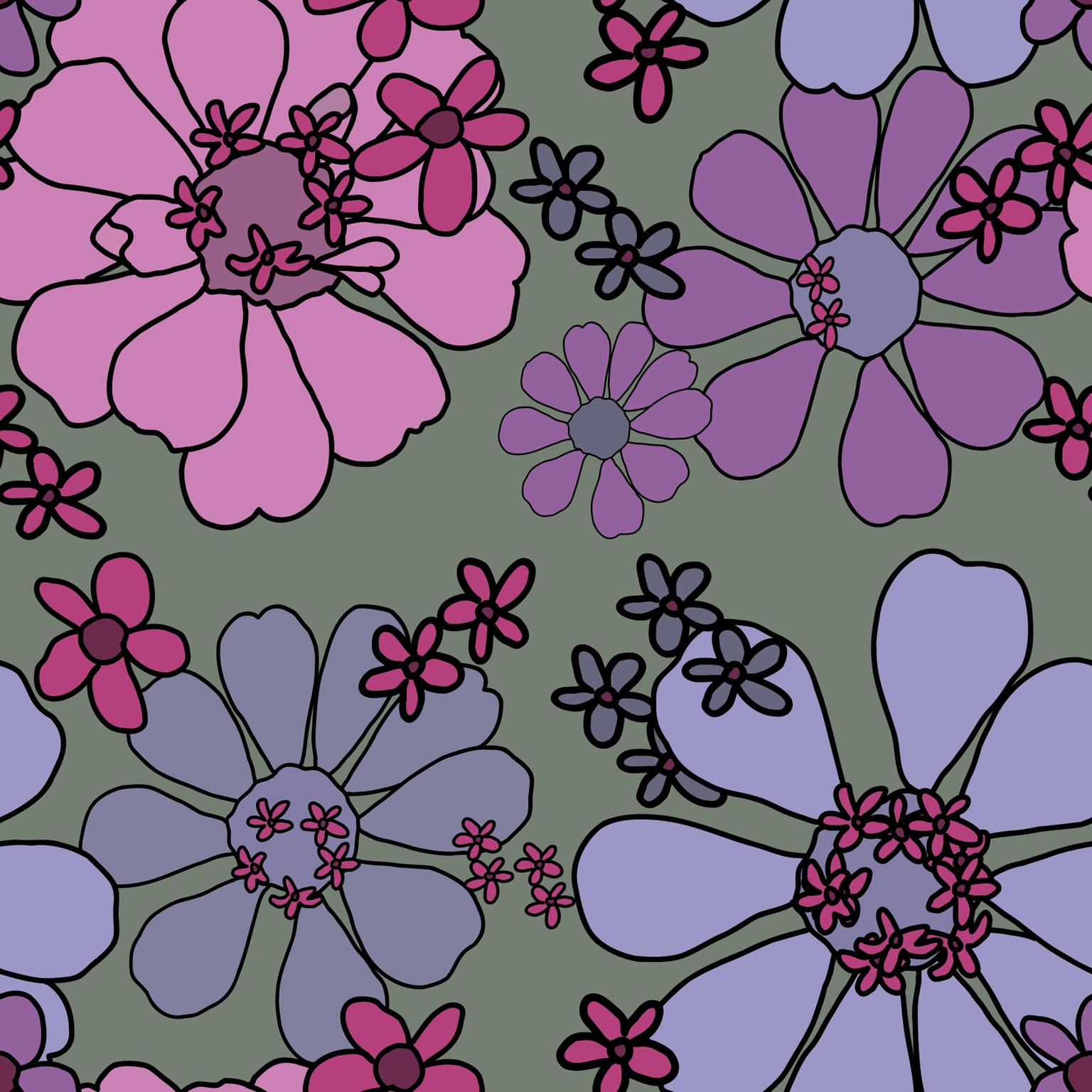 Zinnia Repeat Pattern - image 1 - student project