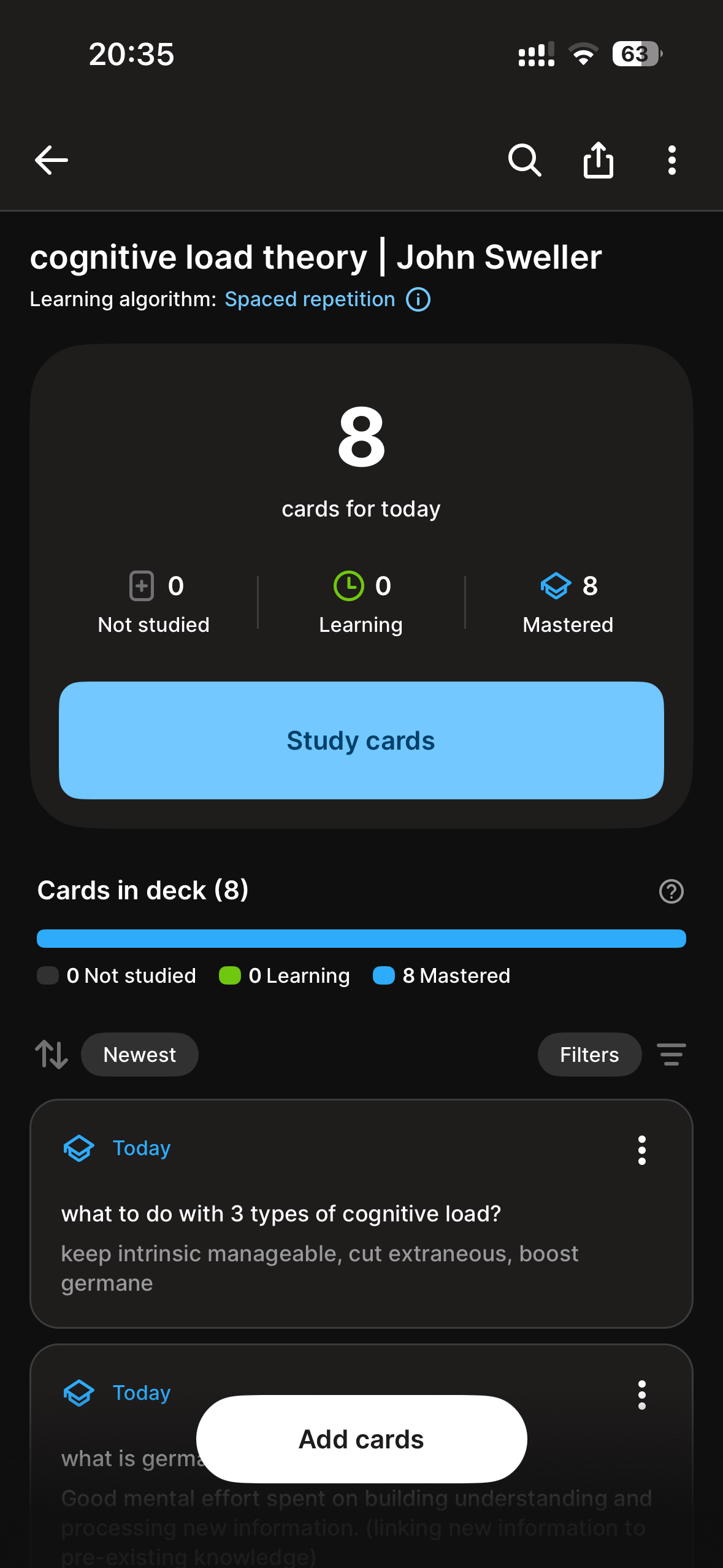 my flashcards - image 3 - student project