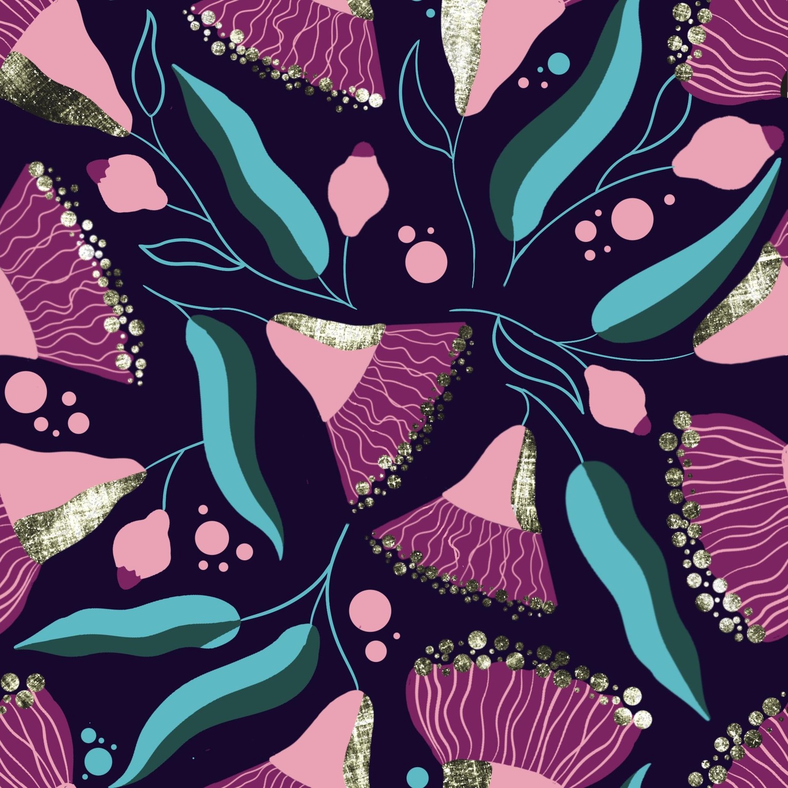Eucalyptus Blossom Pattern - image 2 - student project