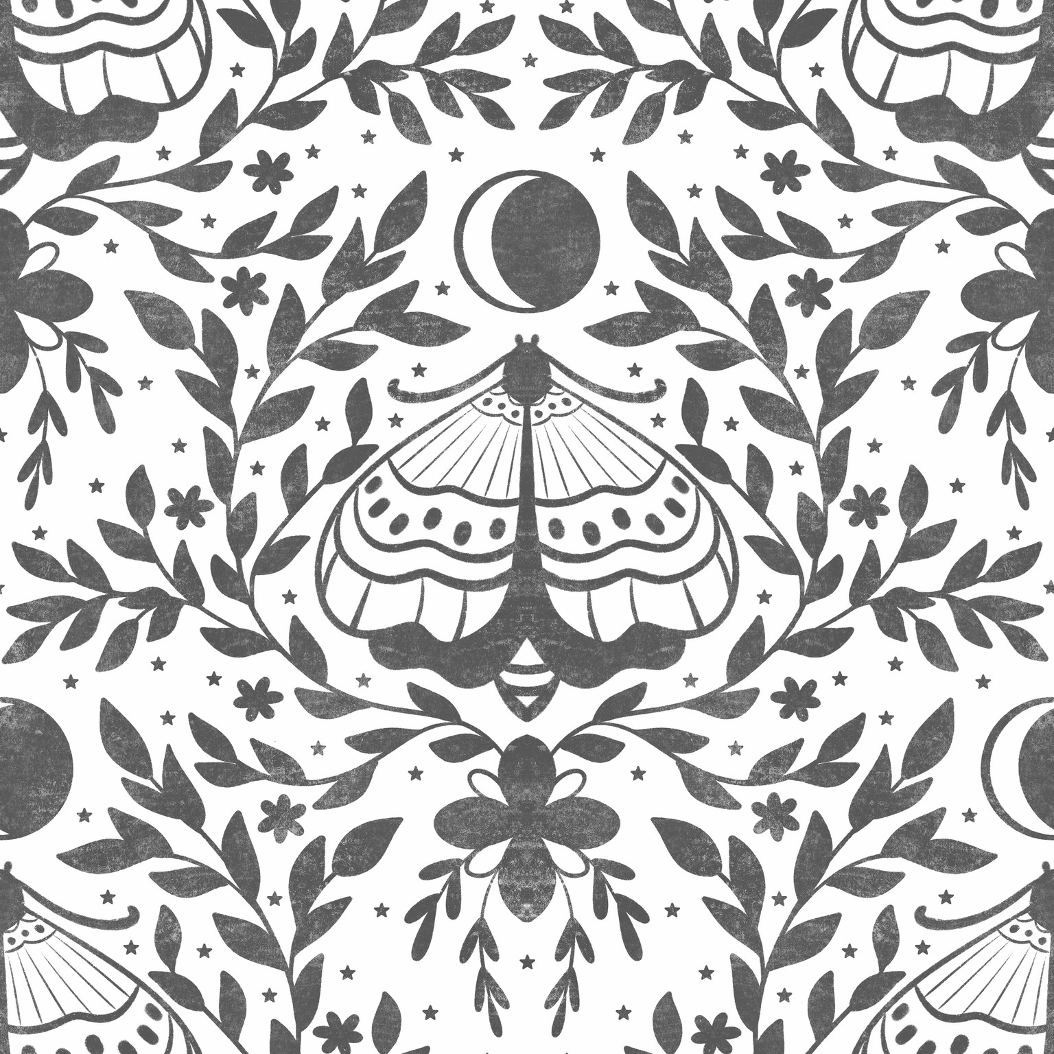 Whimsical Moth Seamless Pattern - image 1 - student project