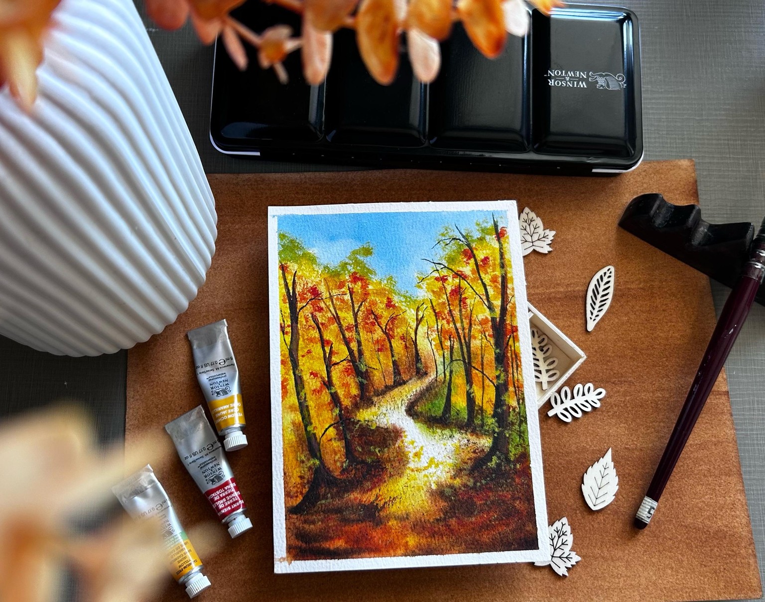 Autumn Landscape in Watercolor - image 6 - student project
