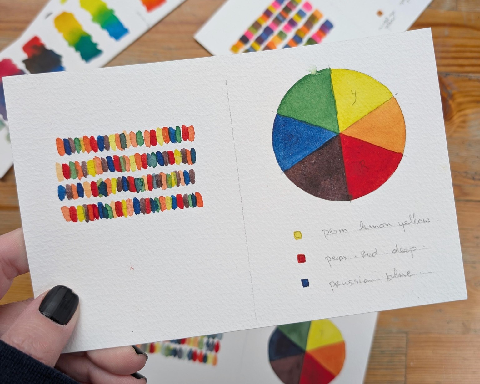 Playful Watercolor Color Wheels - image 1 - student project