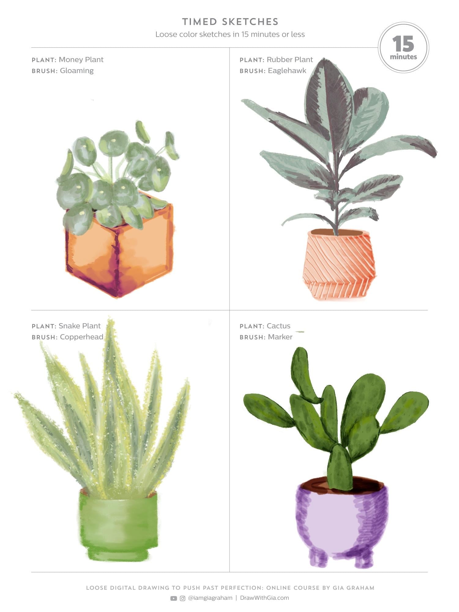 Plants and Pots brush practice - image 1 - student project