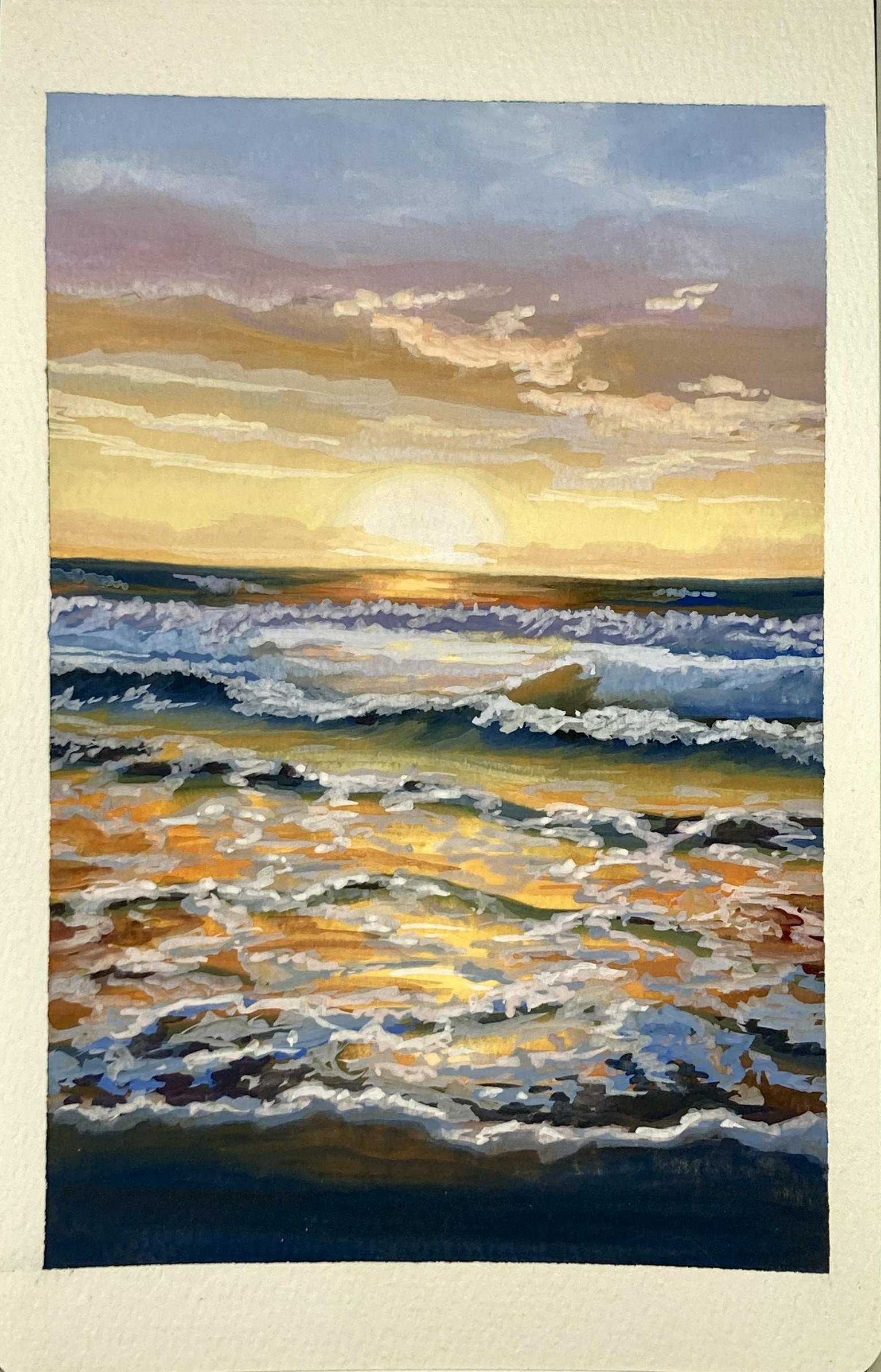 Sunset Seascape in Gouache - image 2 - student project