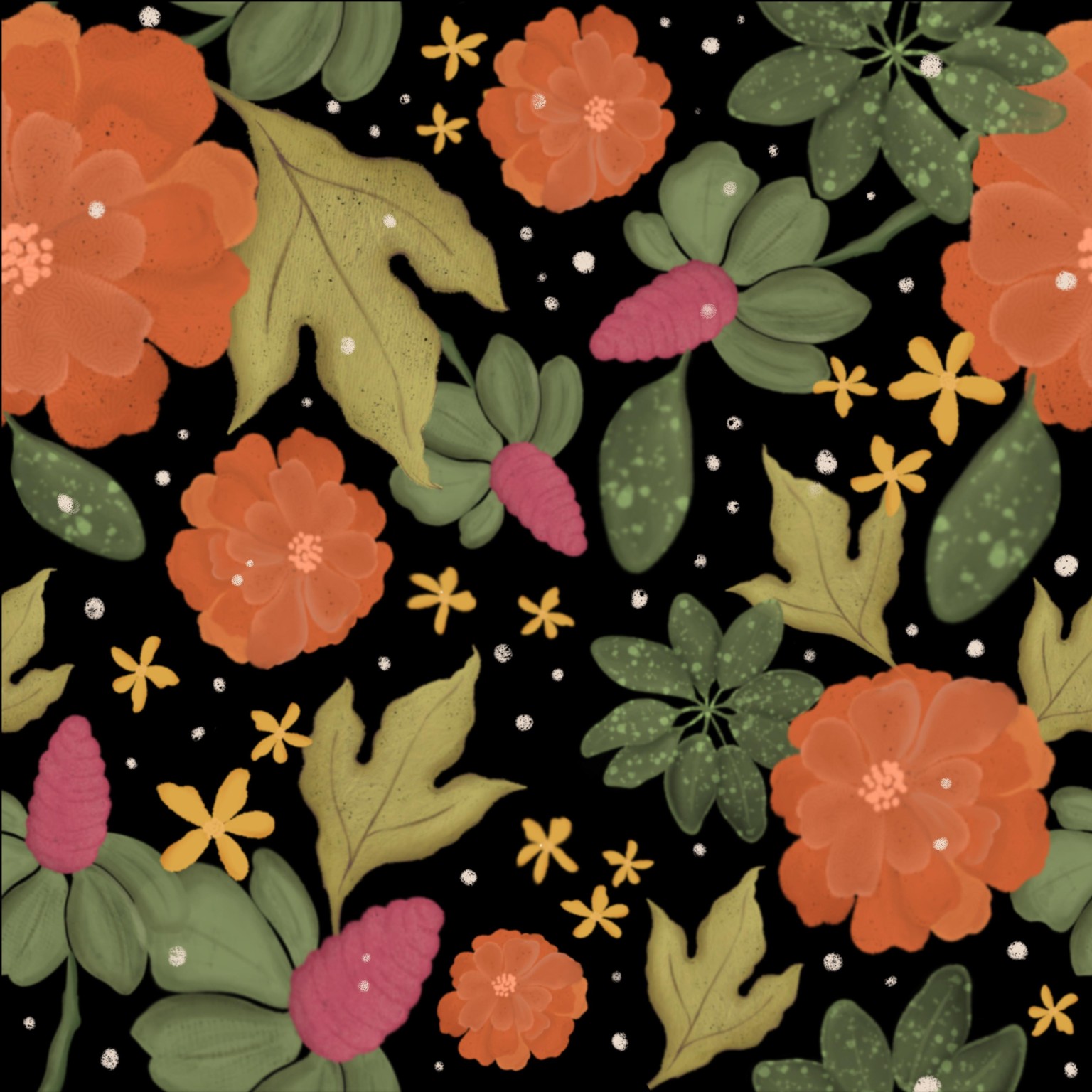 Floral pattern design - image 1 - student project