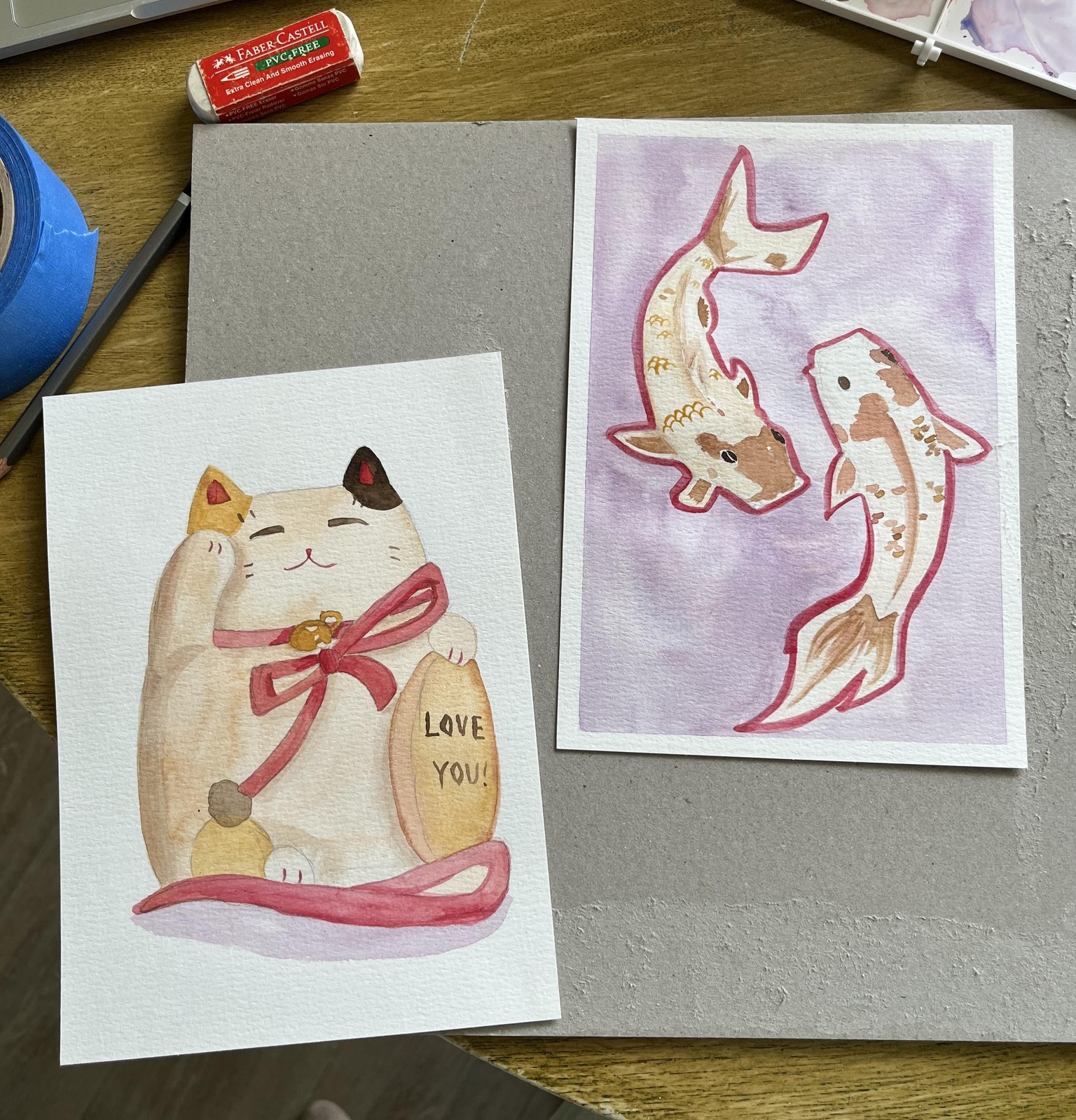 Japanese Inspired Watercolour Illustrations - image 2 - student project