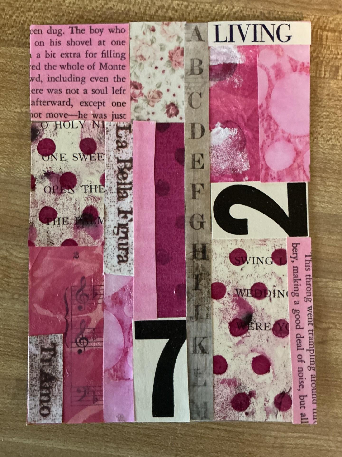 Postcard Collages in Pink, Green & Blue - image 2 - student project