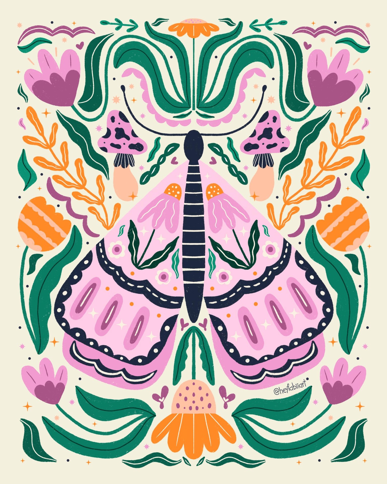 Symmetrical moth illustration - image 1 - student project
