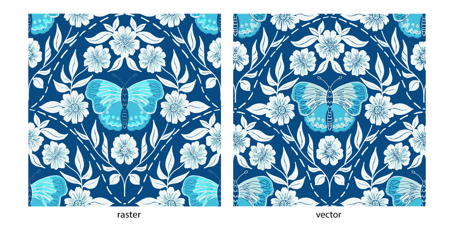 raster and vector moth pattern - image 1 - student project