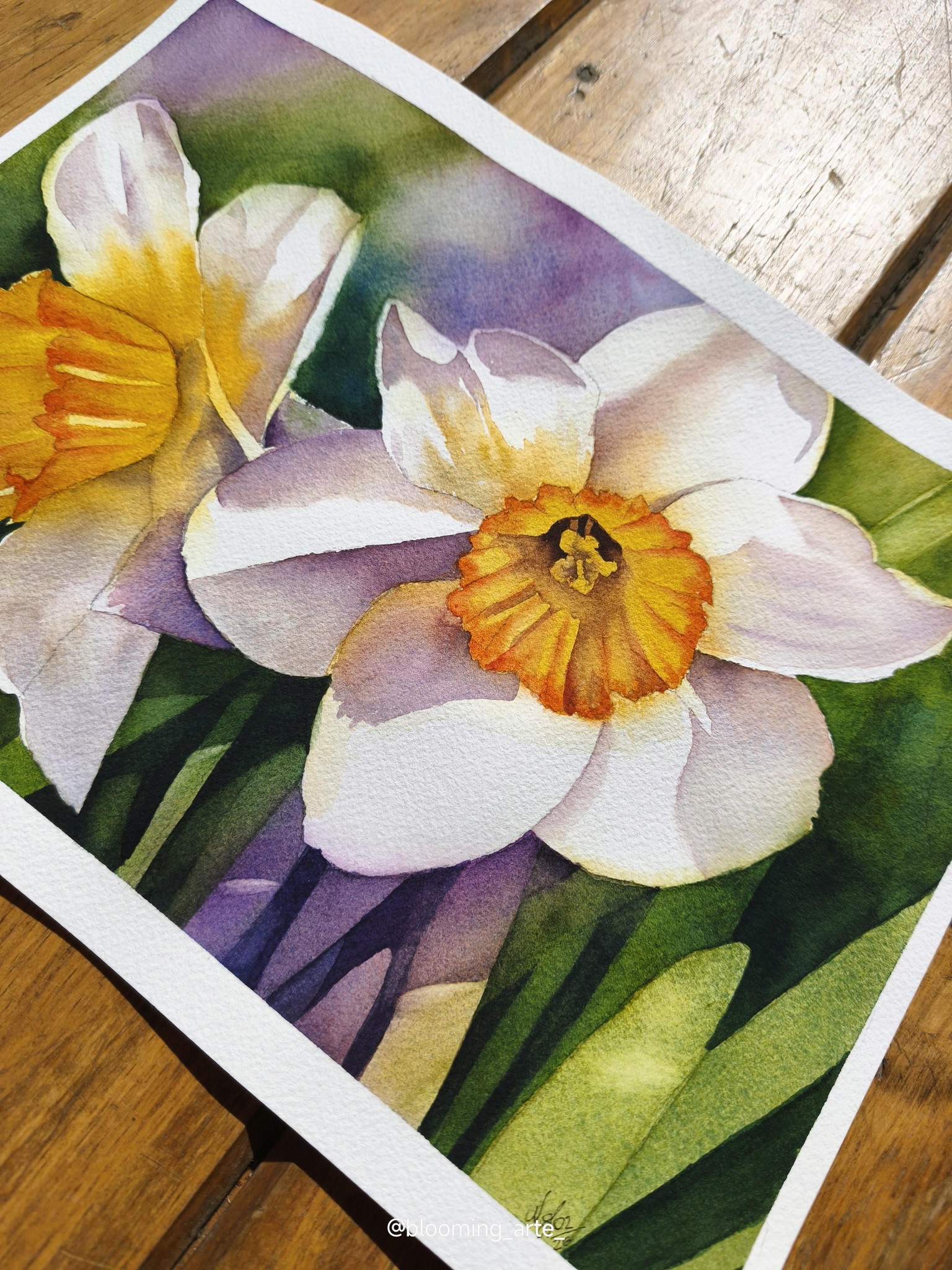 Daffodils with Negative Painting Technique - image 1 - student project