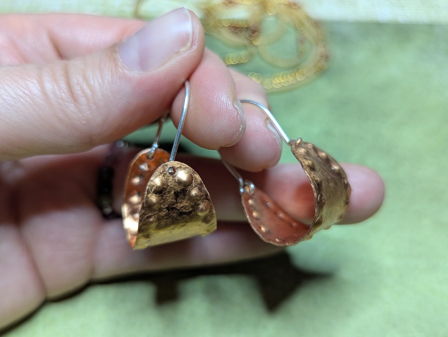 My first copper earrings - image 2 - student project